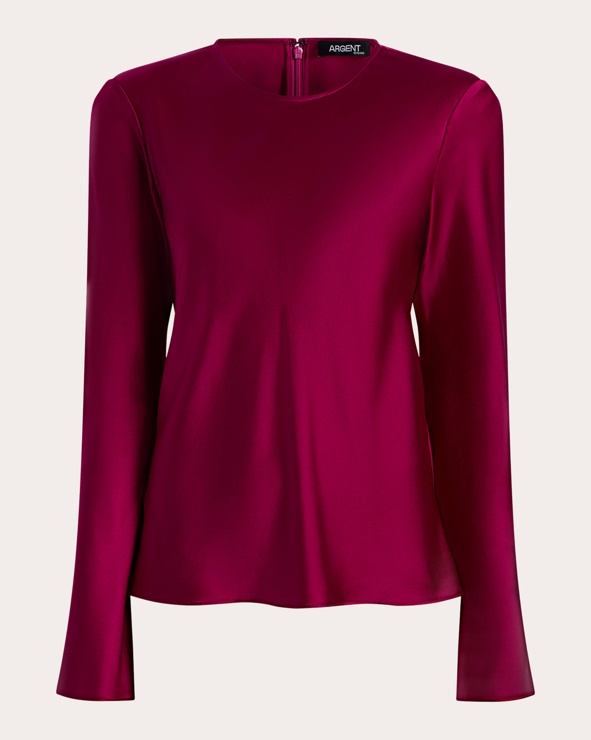 Silk Charmeuse Long-Sleeve Bias Top