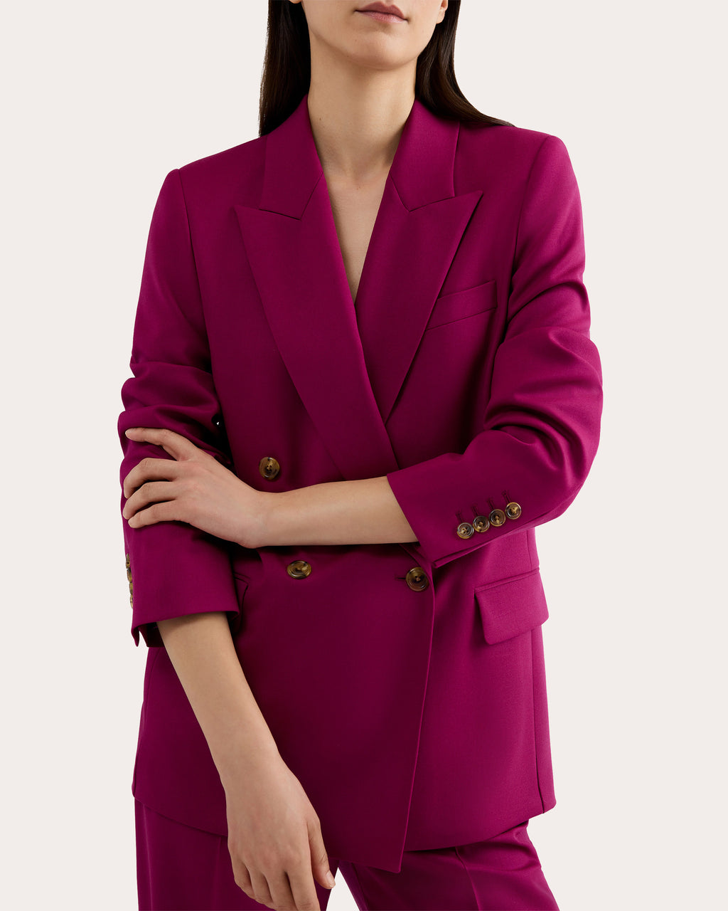 Seasonless Wool Peak Lapel Blazer