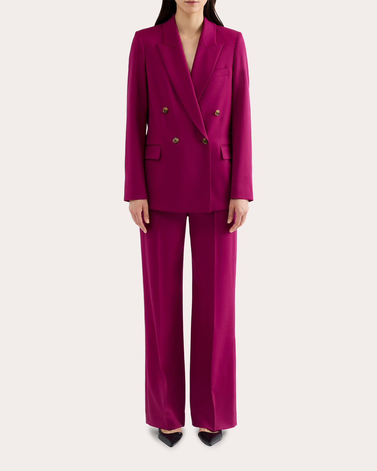 Seasonless Wool Peak Lapel Blazer