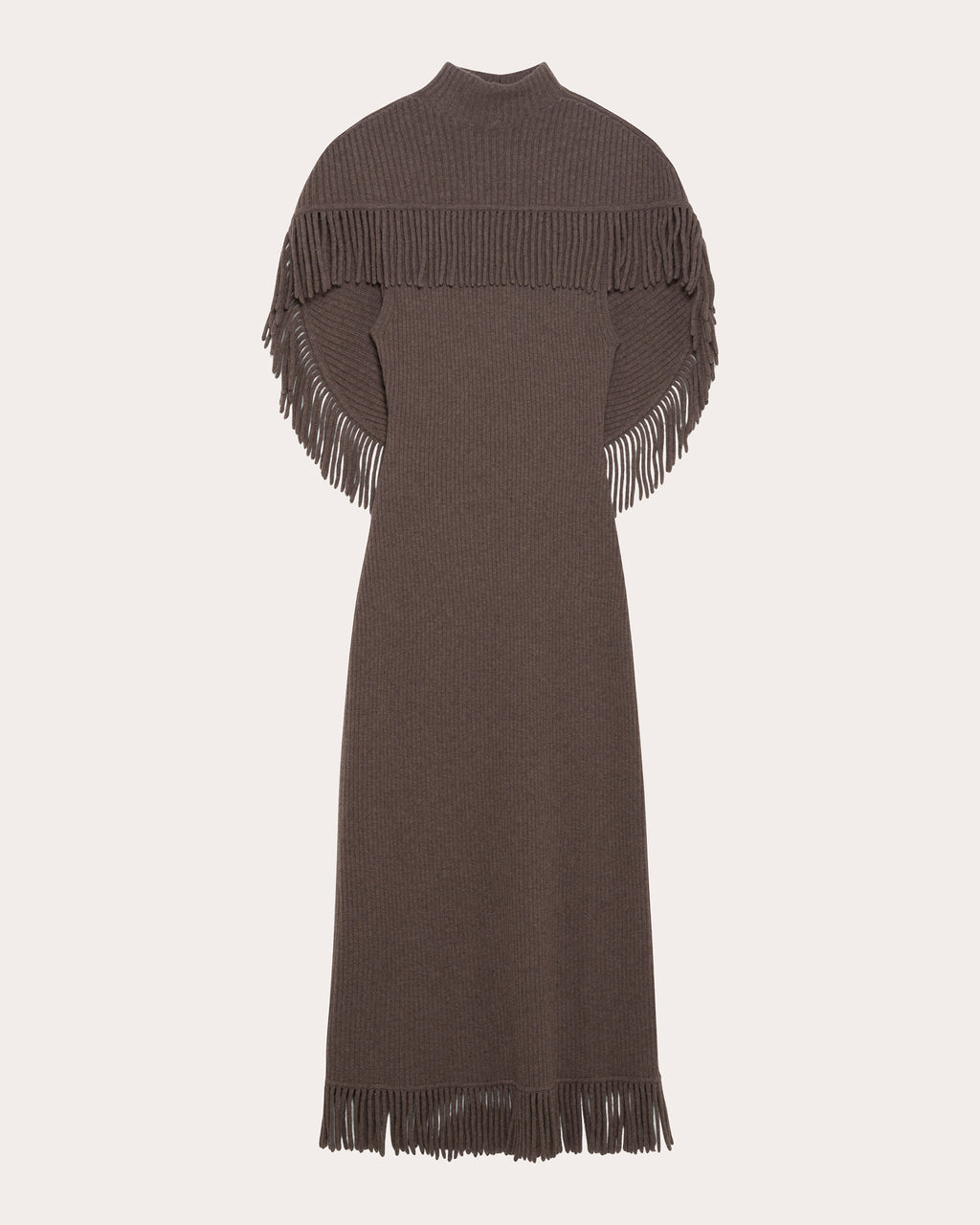 Jordan Wool Knit Fringe Midi Dress