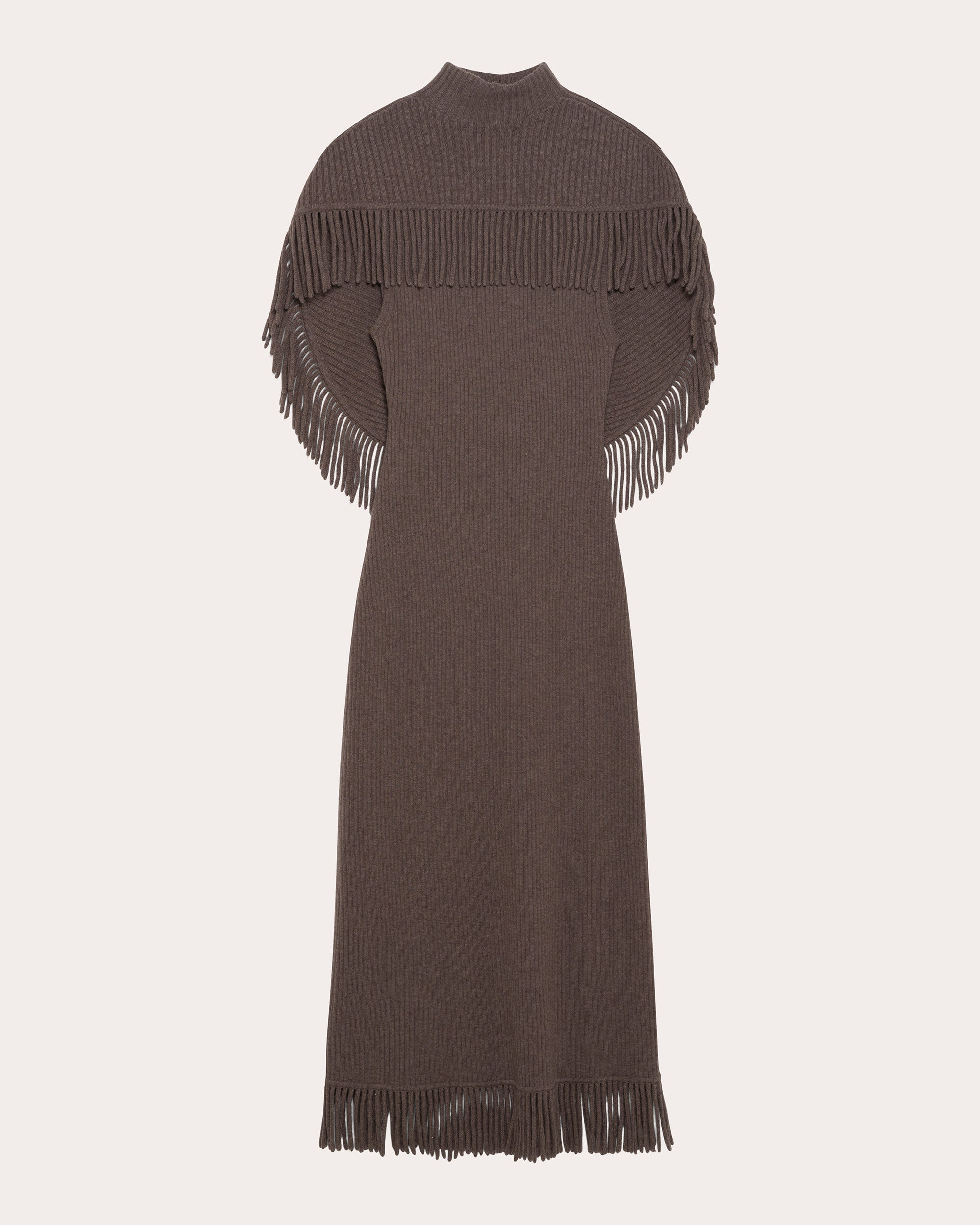 Jordan Wool Knit Fringe Midi Dress