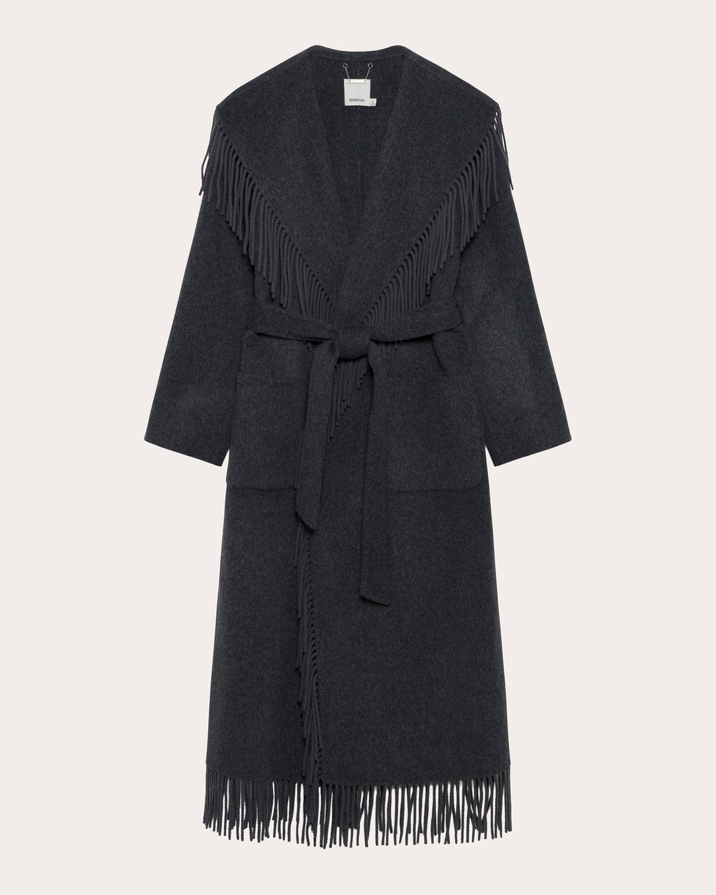 Carrie Fringe Wool Wrap Coat