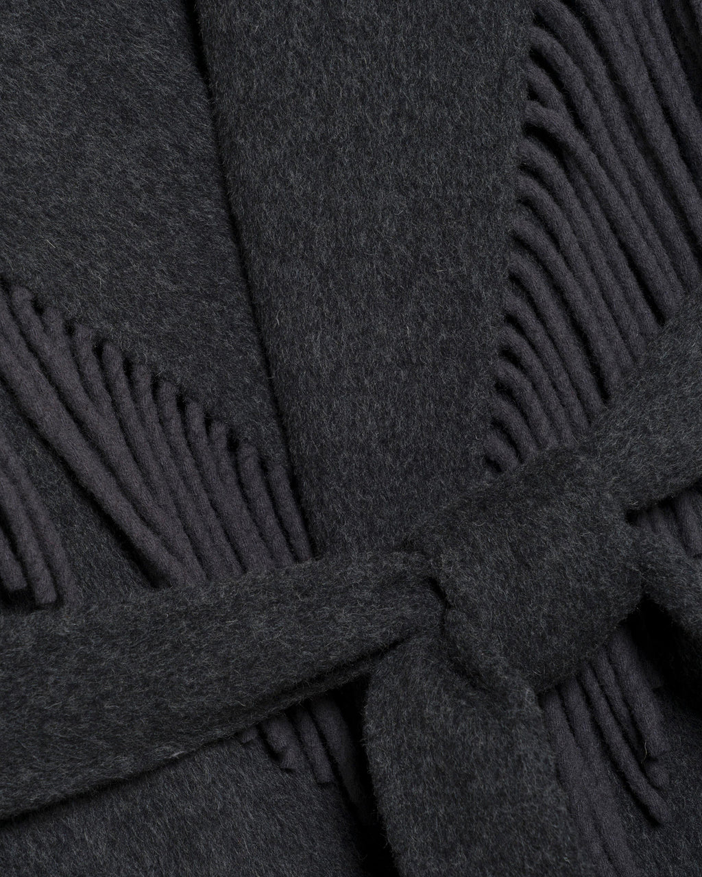 Carrie Fringe Wool Wrap Coat