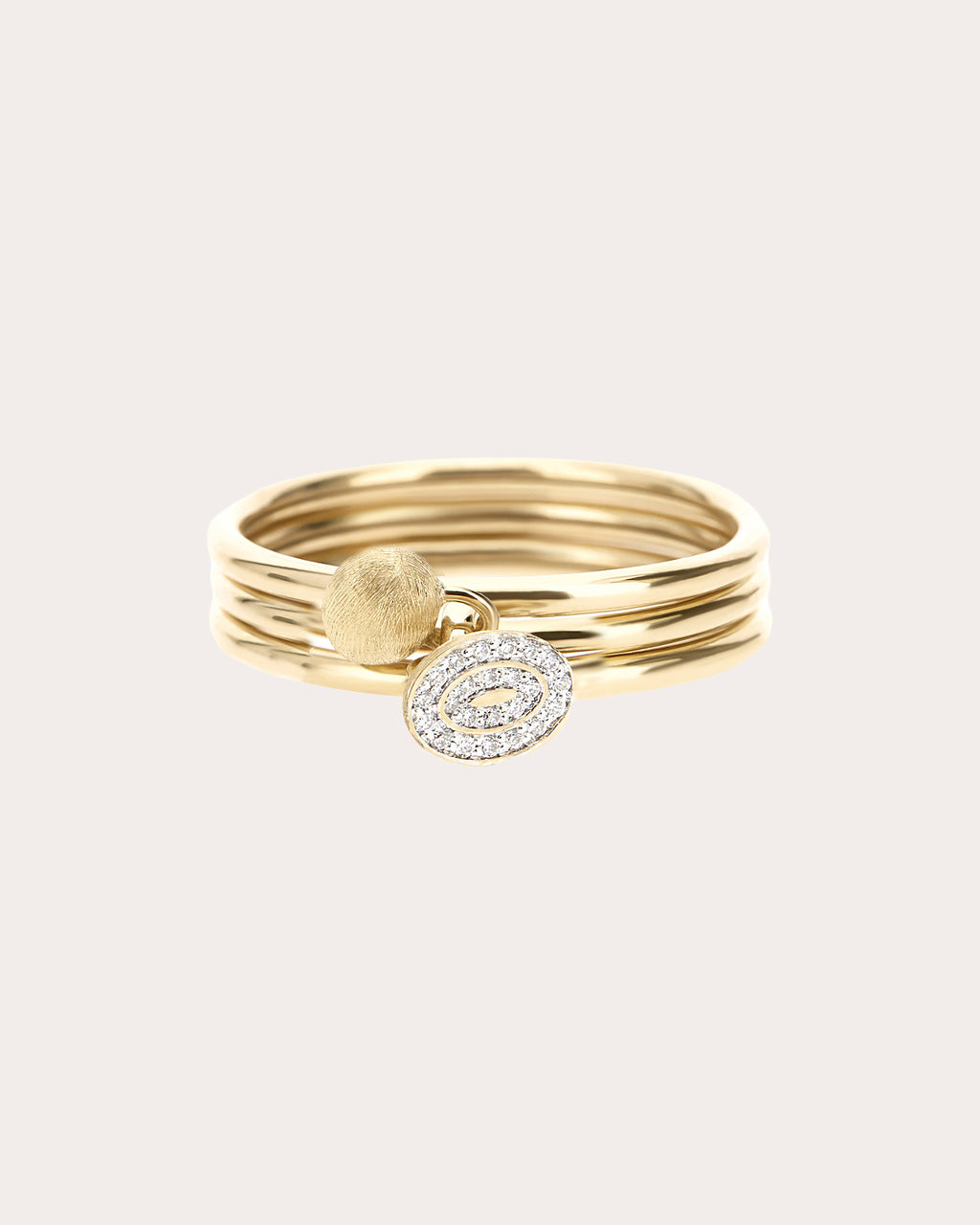 Diamond Pavé Suspended Boule Sway Ring