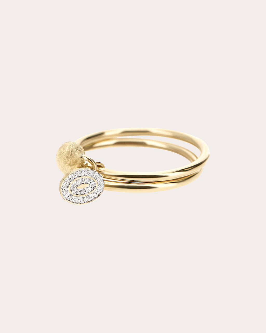 Diamond Pavé Suspended Boule Sway Ring