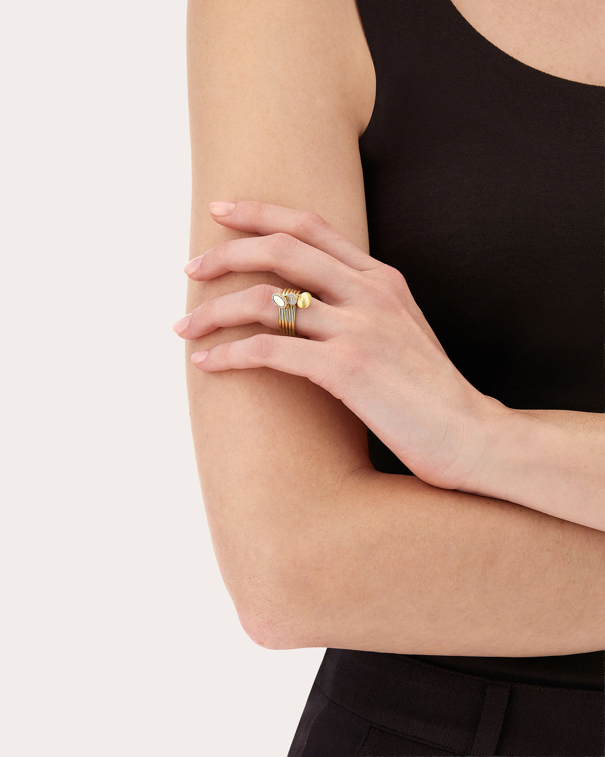 Diamond Triple Boule Sway Ring
