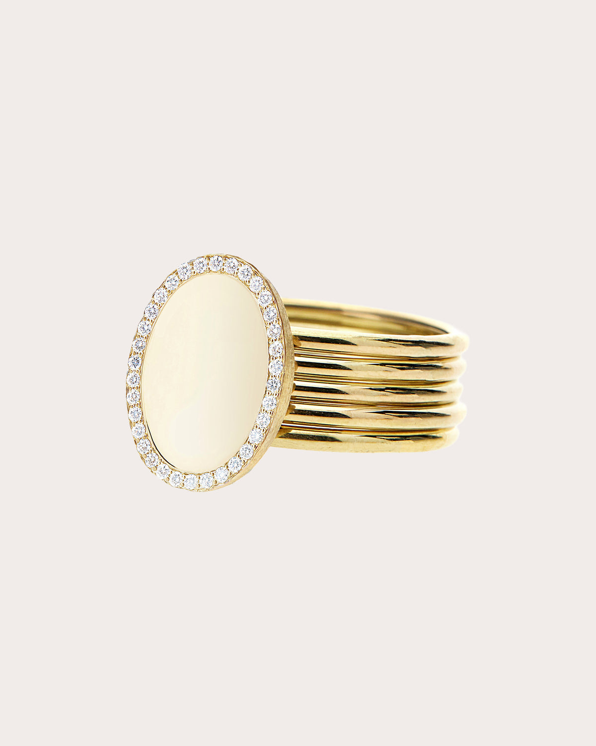 Diamond Halo Small Five-Band Sway Ring
