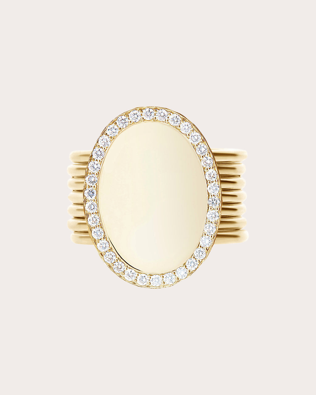 Diamond Halo Large Seven-Band Sway Ring