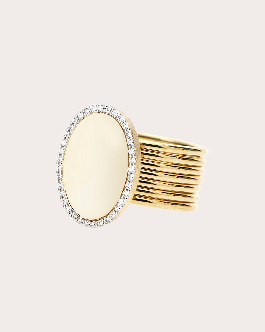 Diamond Halo Large Seven-Band Sway Ring
