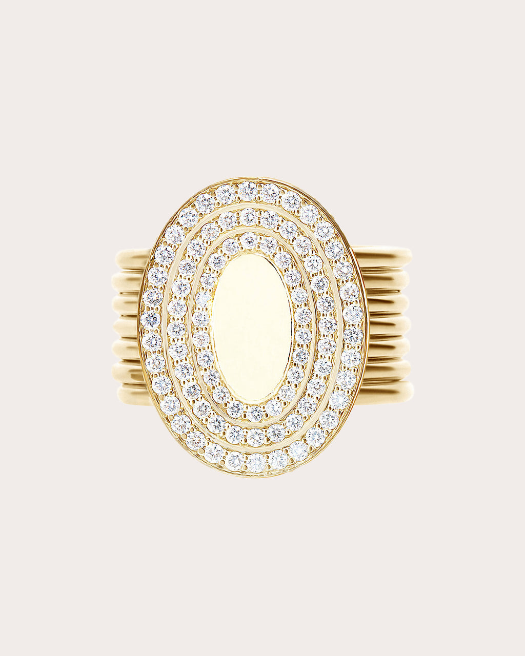 Diamond Pavé Large Seven-Band Sway Ring