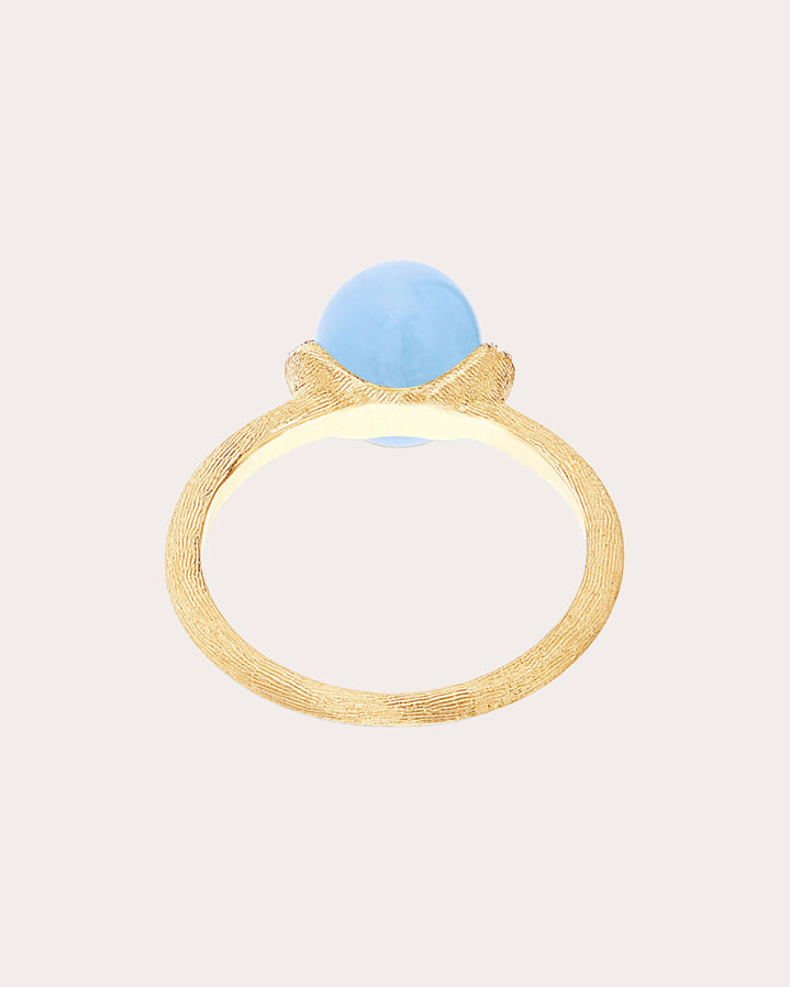 Diamond & Aquamarine 18k Gold Small Azure Ring