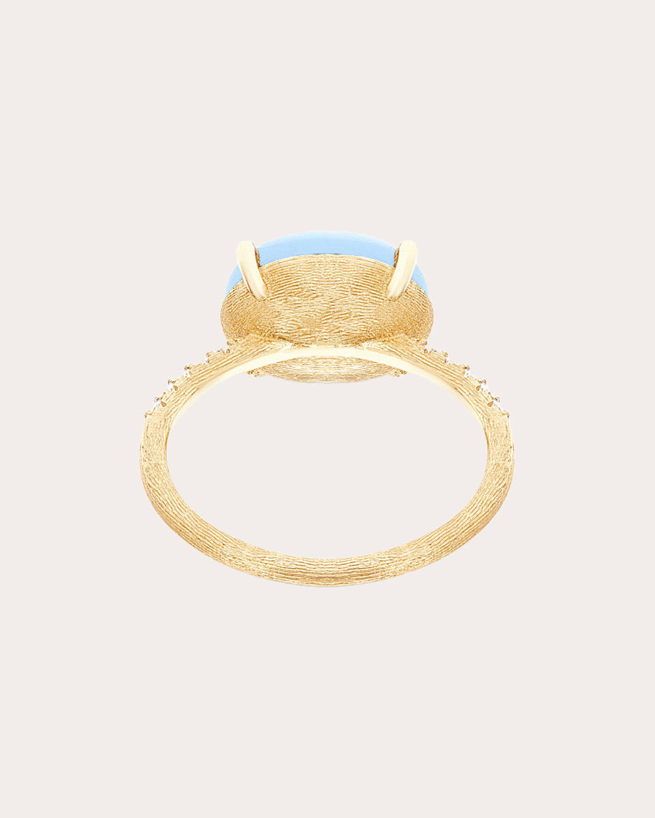 Diamond & Aquamarine 18k Gold Azure Stackable Ring