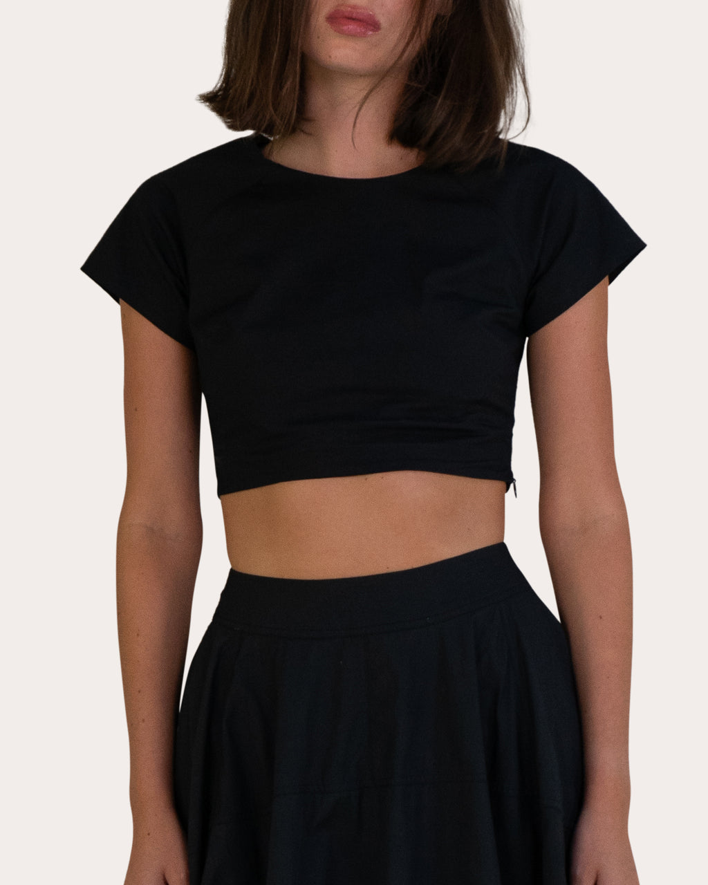 Aura Poplin Cutout Crop Top