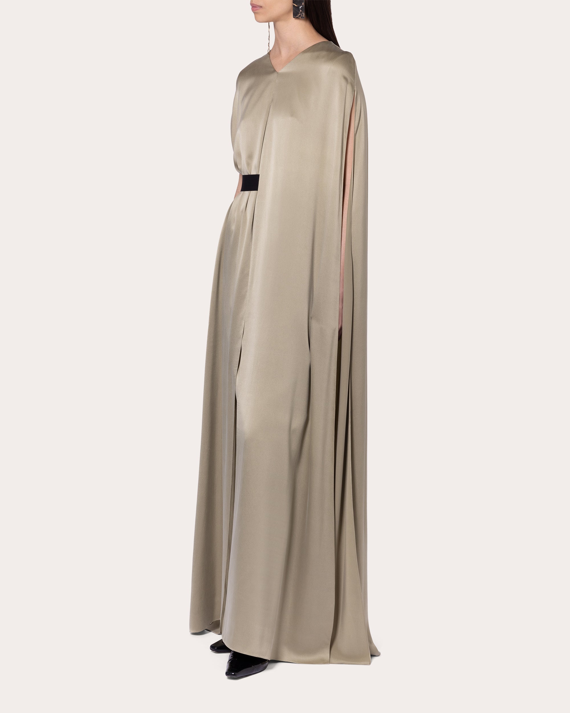 Fyeris Silk Cape Maxi Dress