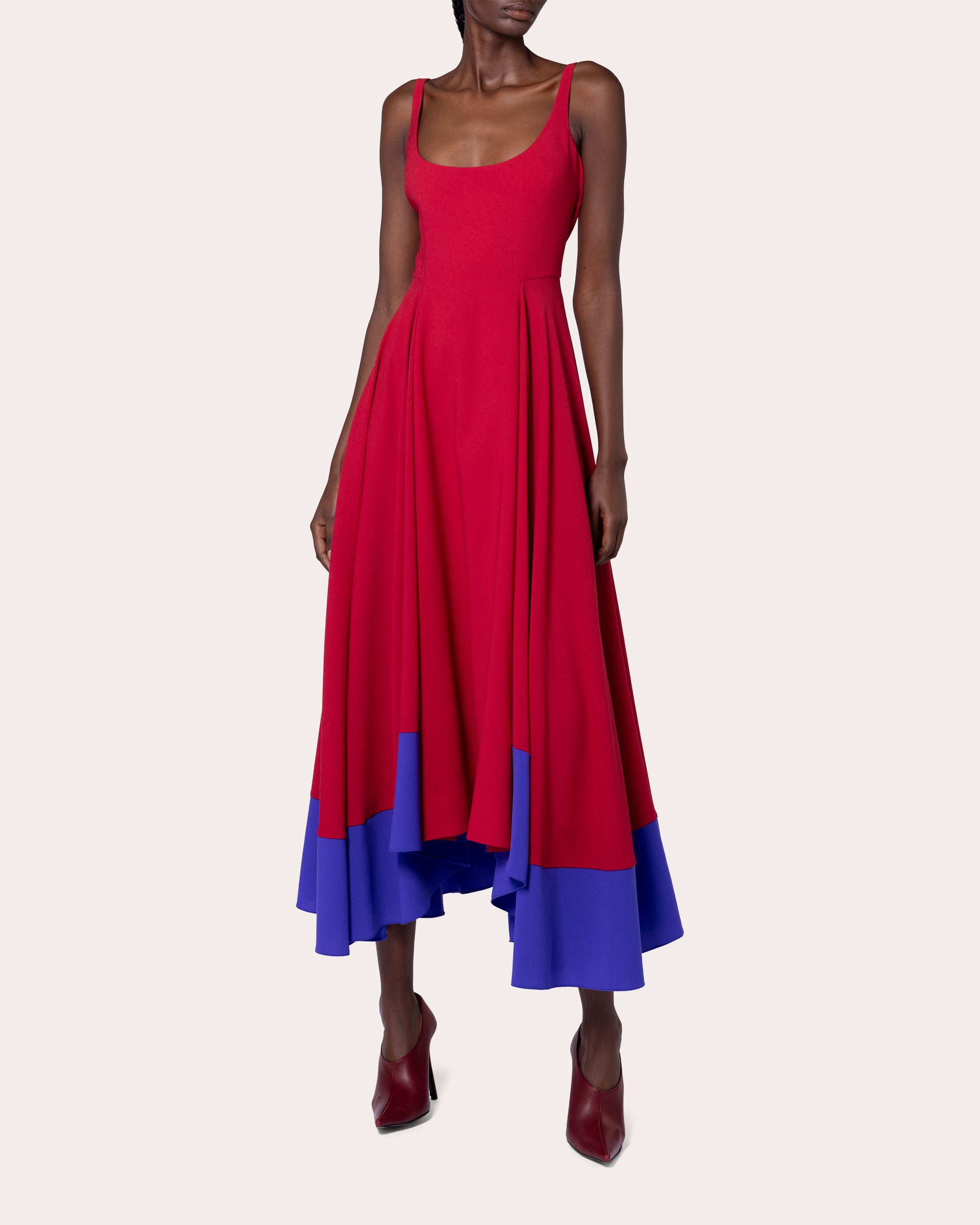 Sylas Abstract Satin Twist-Back Gown