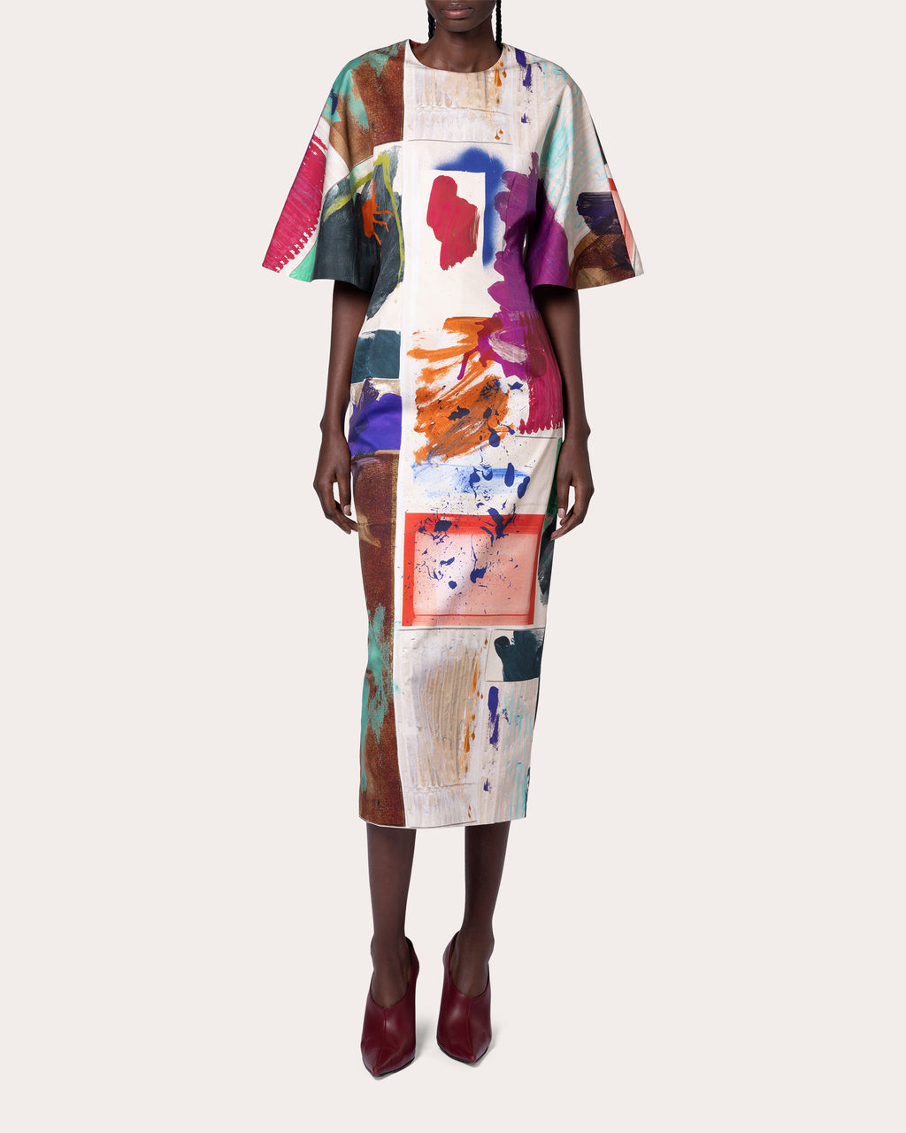 Falah Abstract Cotton Midi Sheath Dress