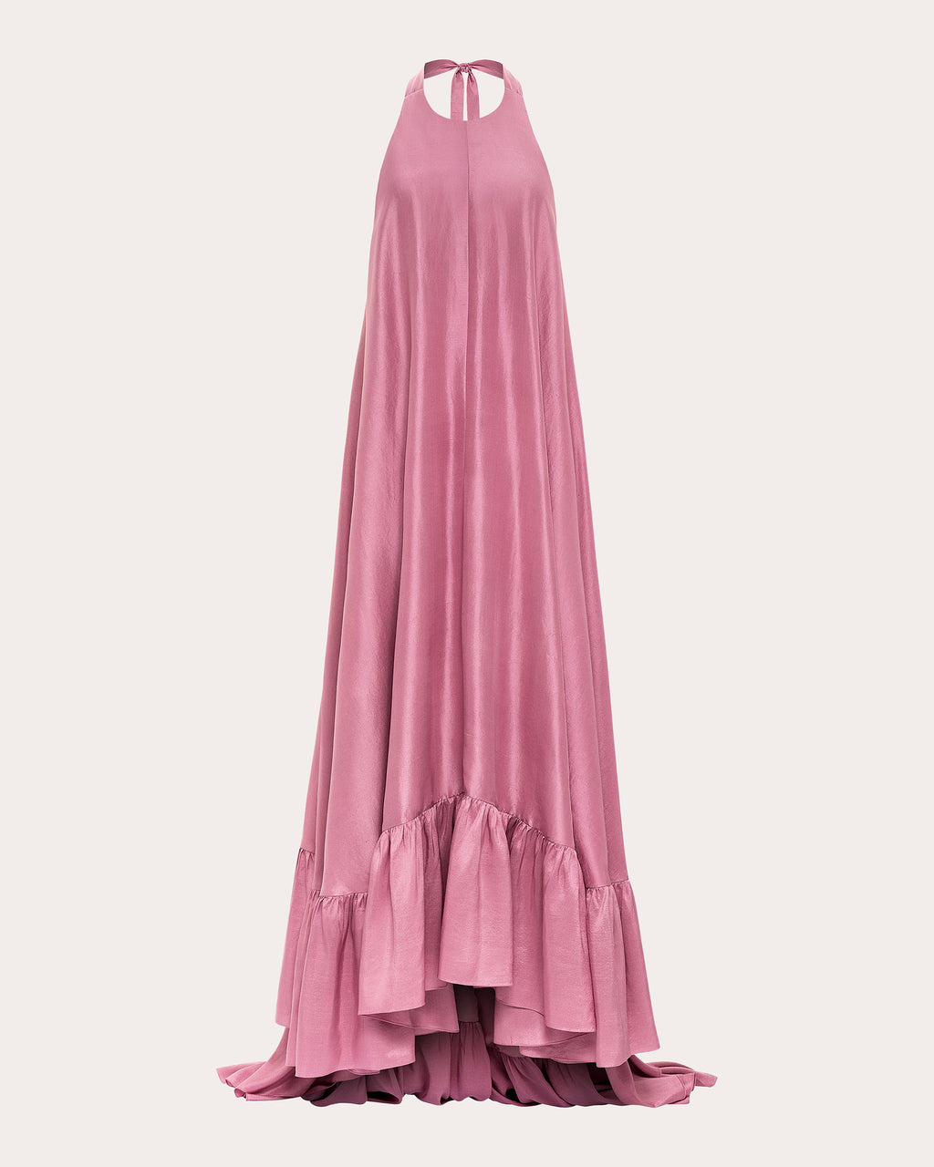 Sadie Tiered Halterneck Silk Gown
