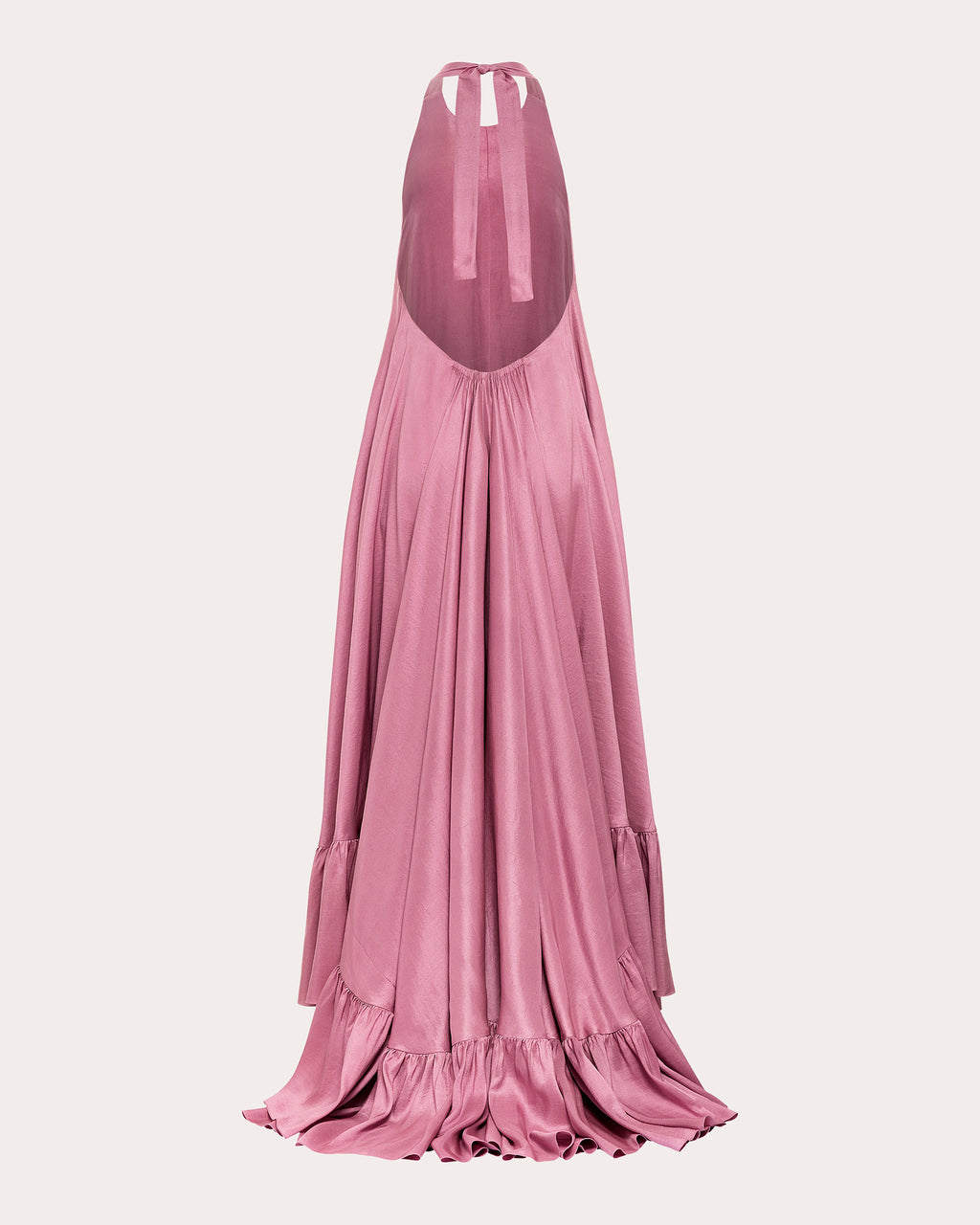 Sadie Tiered Halterneck Silk Gown