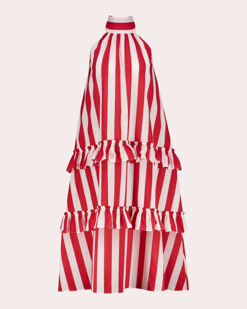 Adriana Stripe Cotton Tiered Maxi Dress