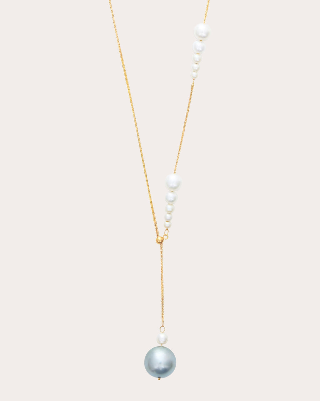 Akoya & Tahitian Pearl 18k Gold Lariat Necklace