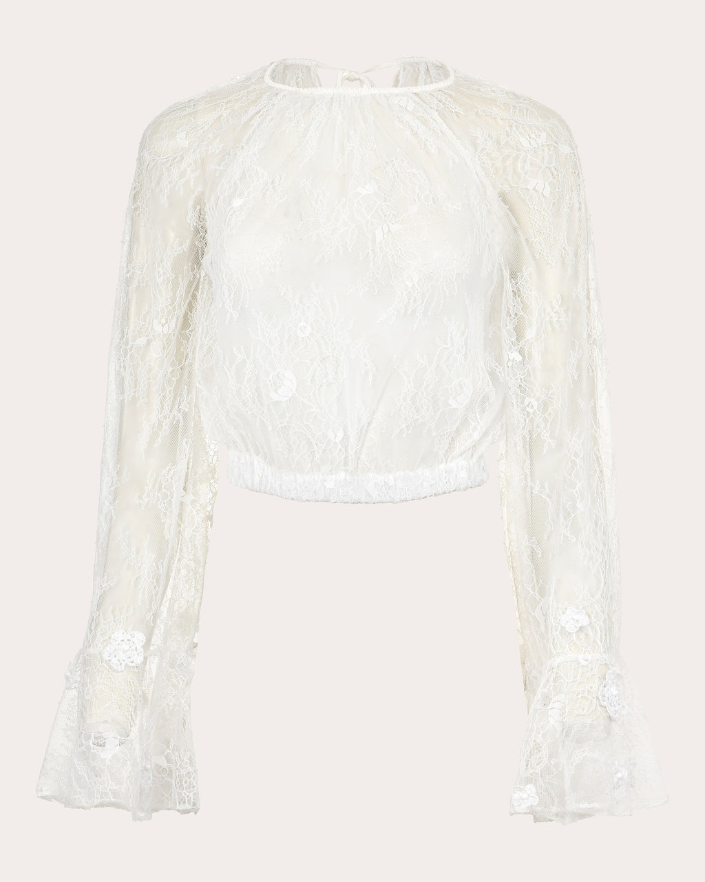Alba Floral Appliqué Lace Blouson Blouse
