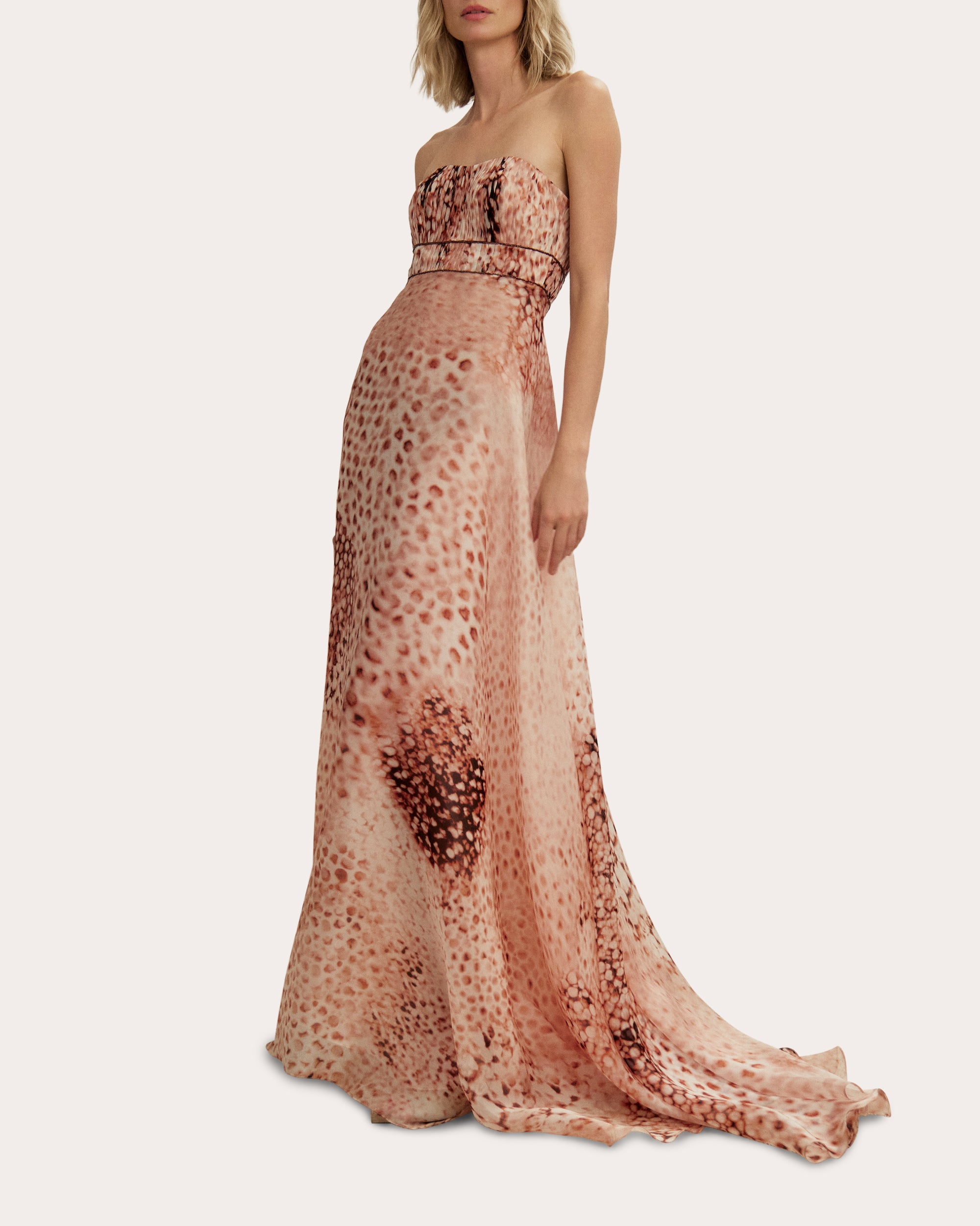 Amapola Printed Silk Empire-Waist Gown | Olivela