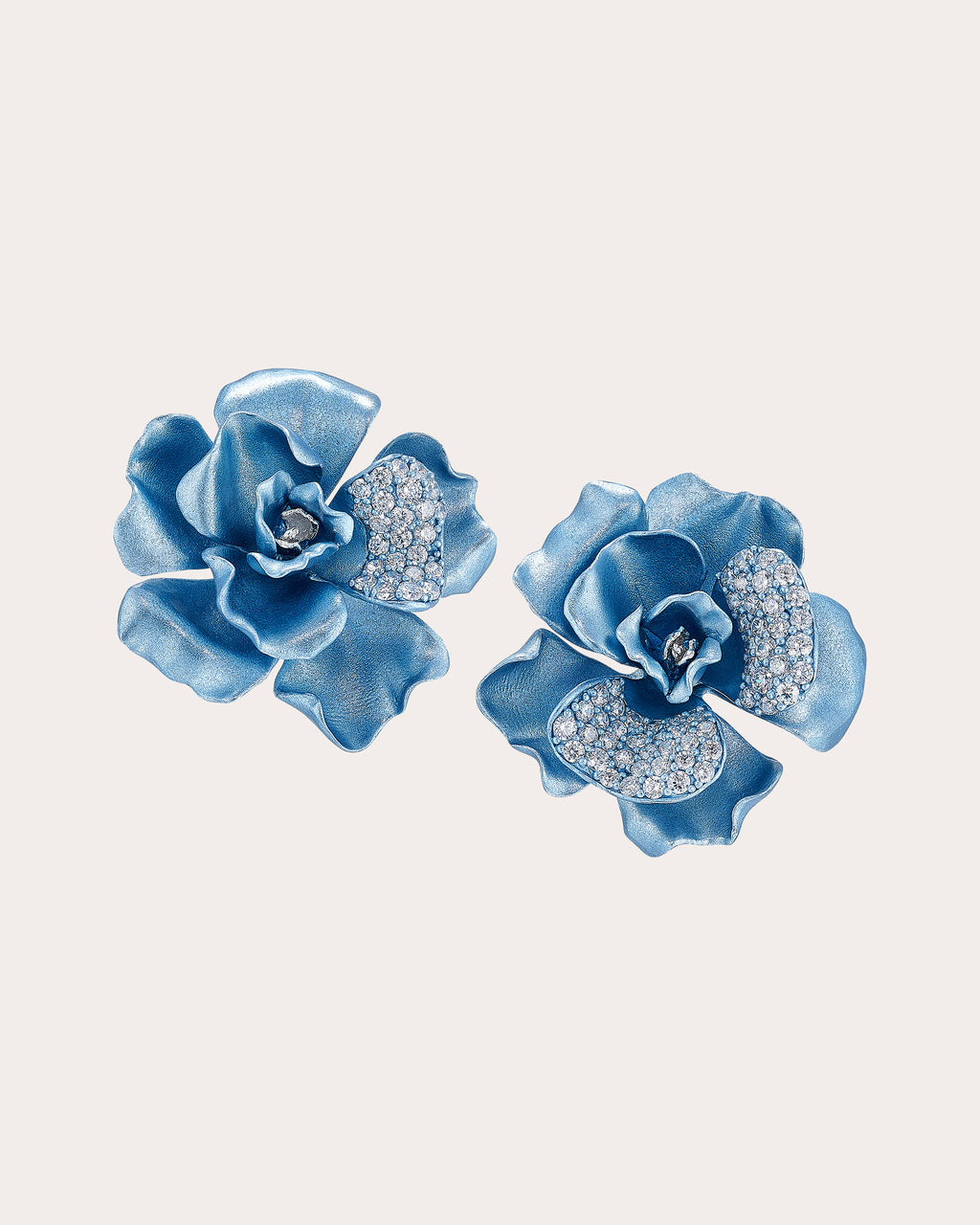 Aqua Camelia Stud Earrings