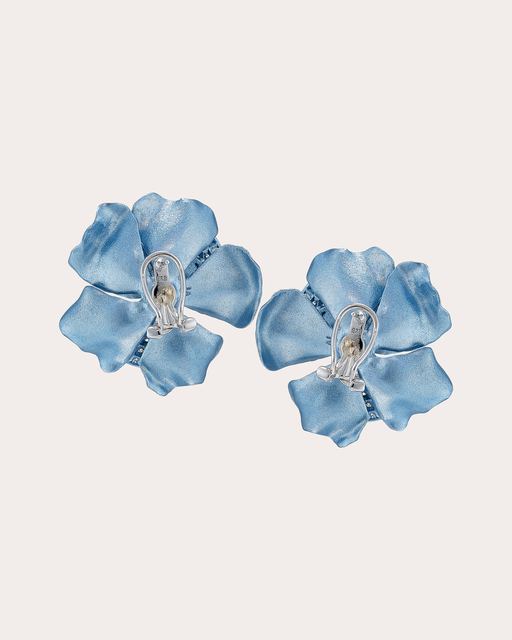 Aqua Camelia Stud Earrings