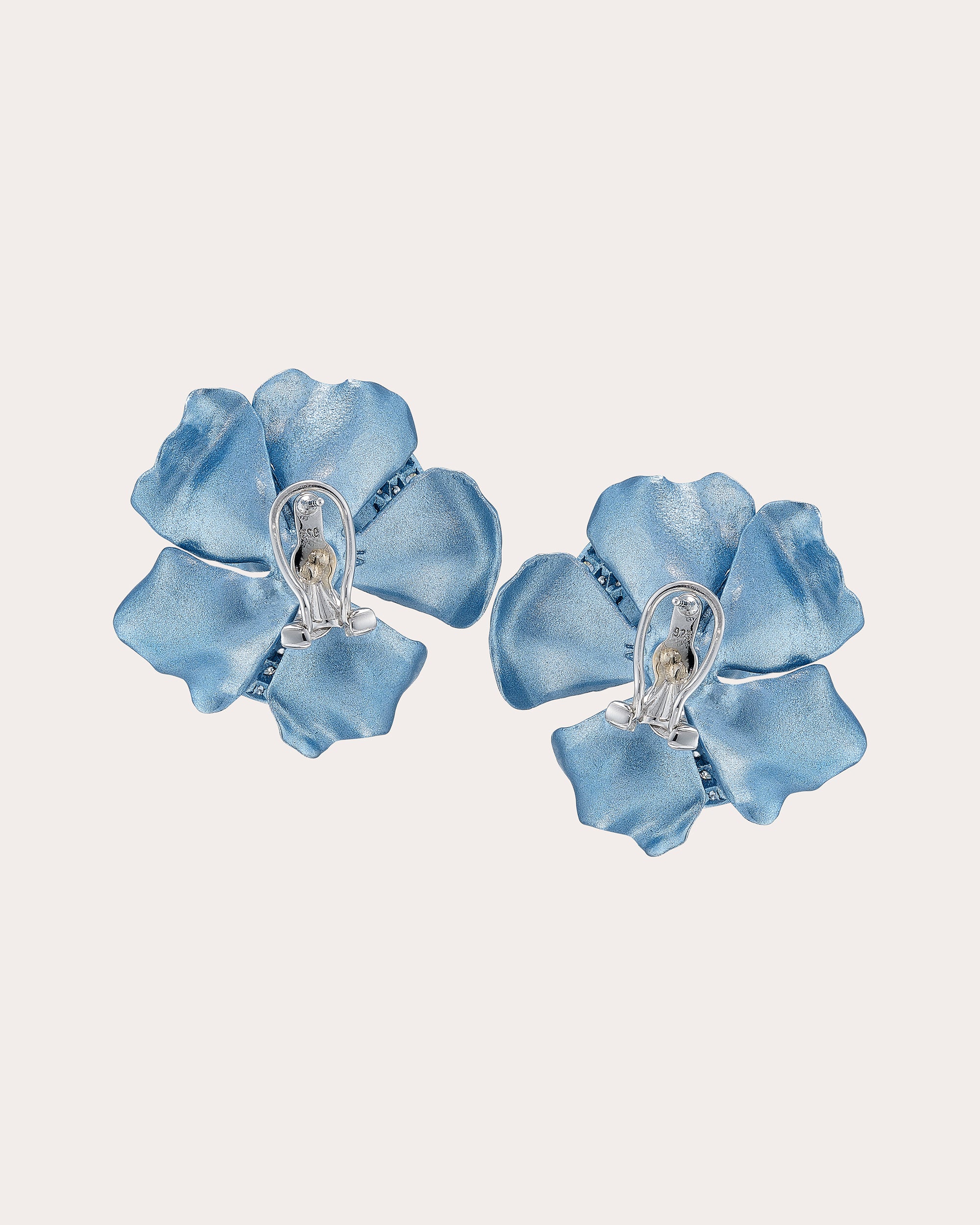 Aqua Camelia Stud Earrings