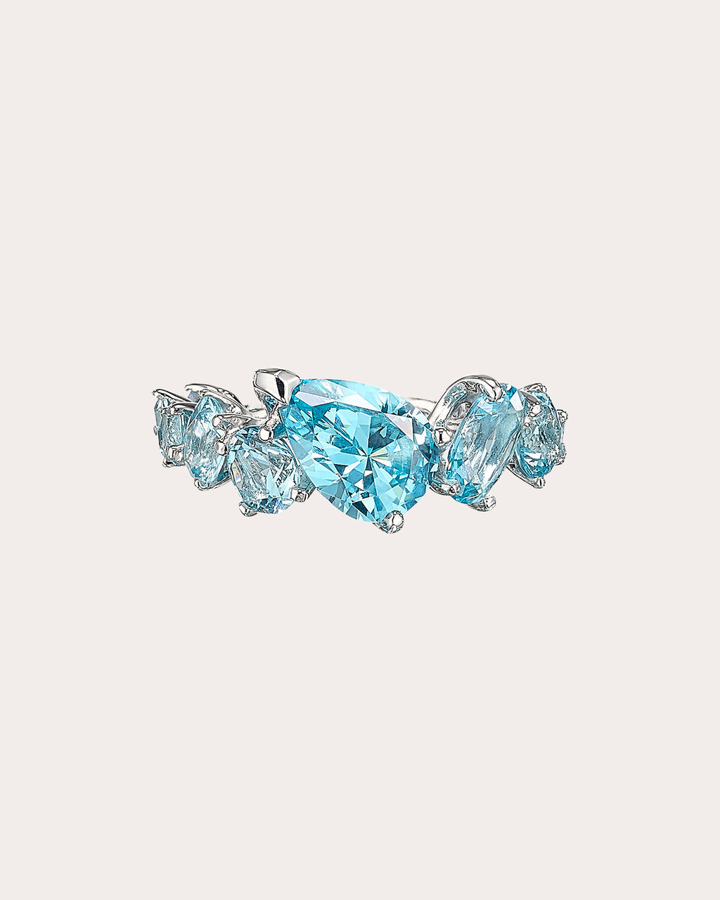 Baby Blue Nova Starburst Ring