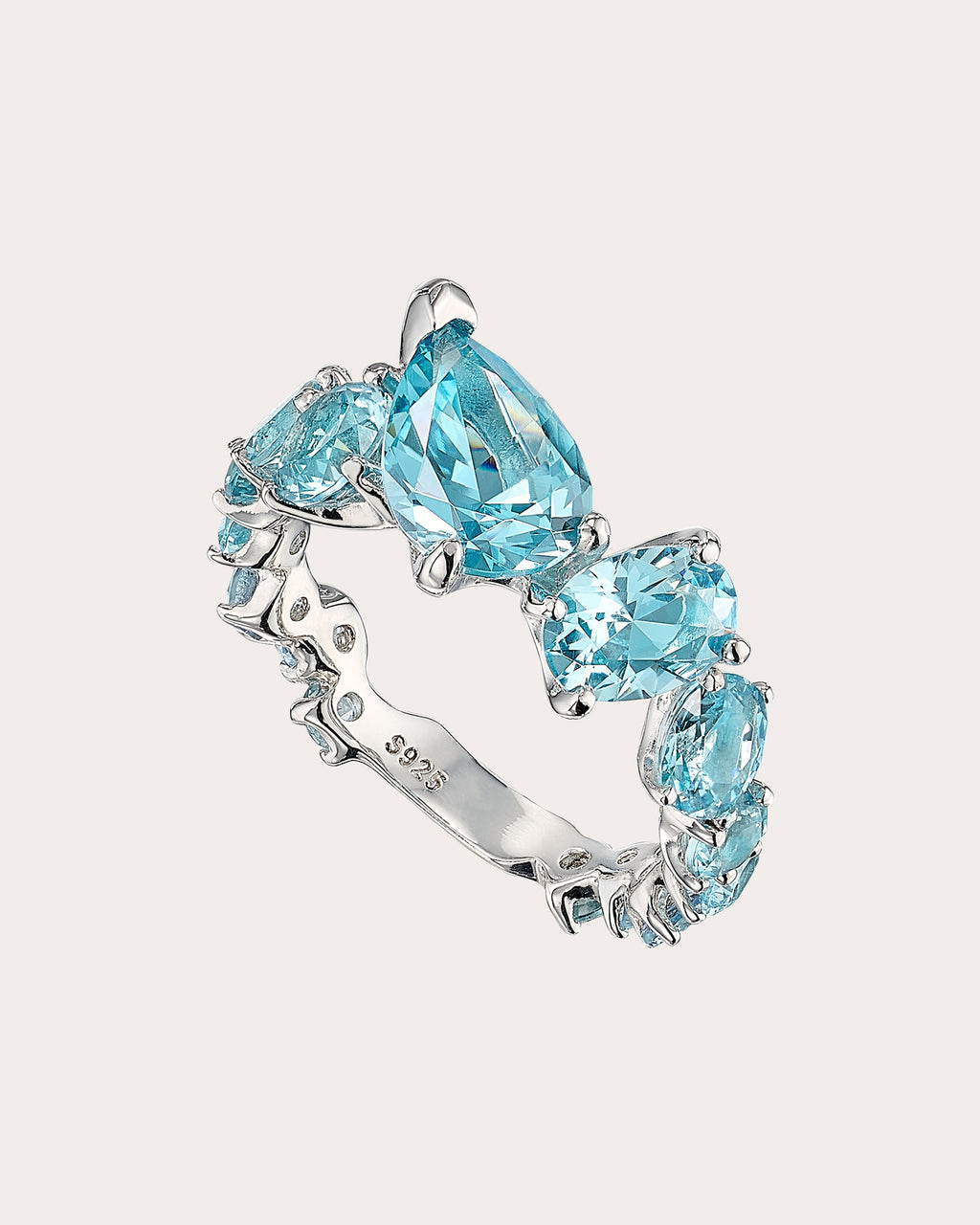 Baby Blue Nova Starburst Ring