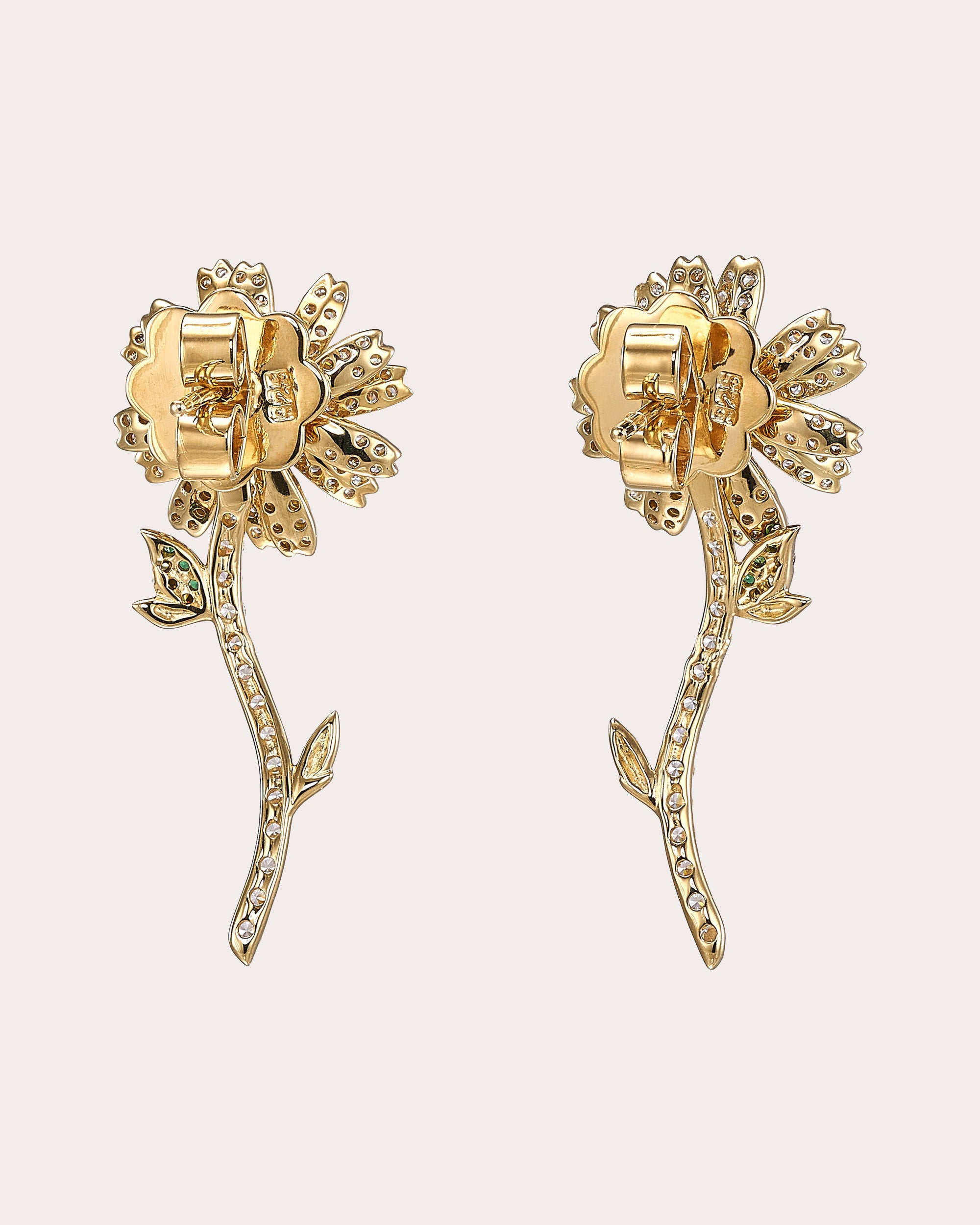 White & Canary Diamond Daisy Earrings