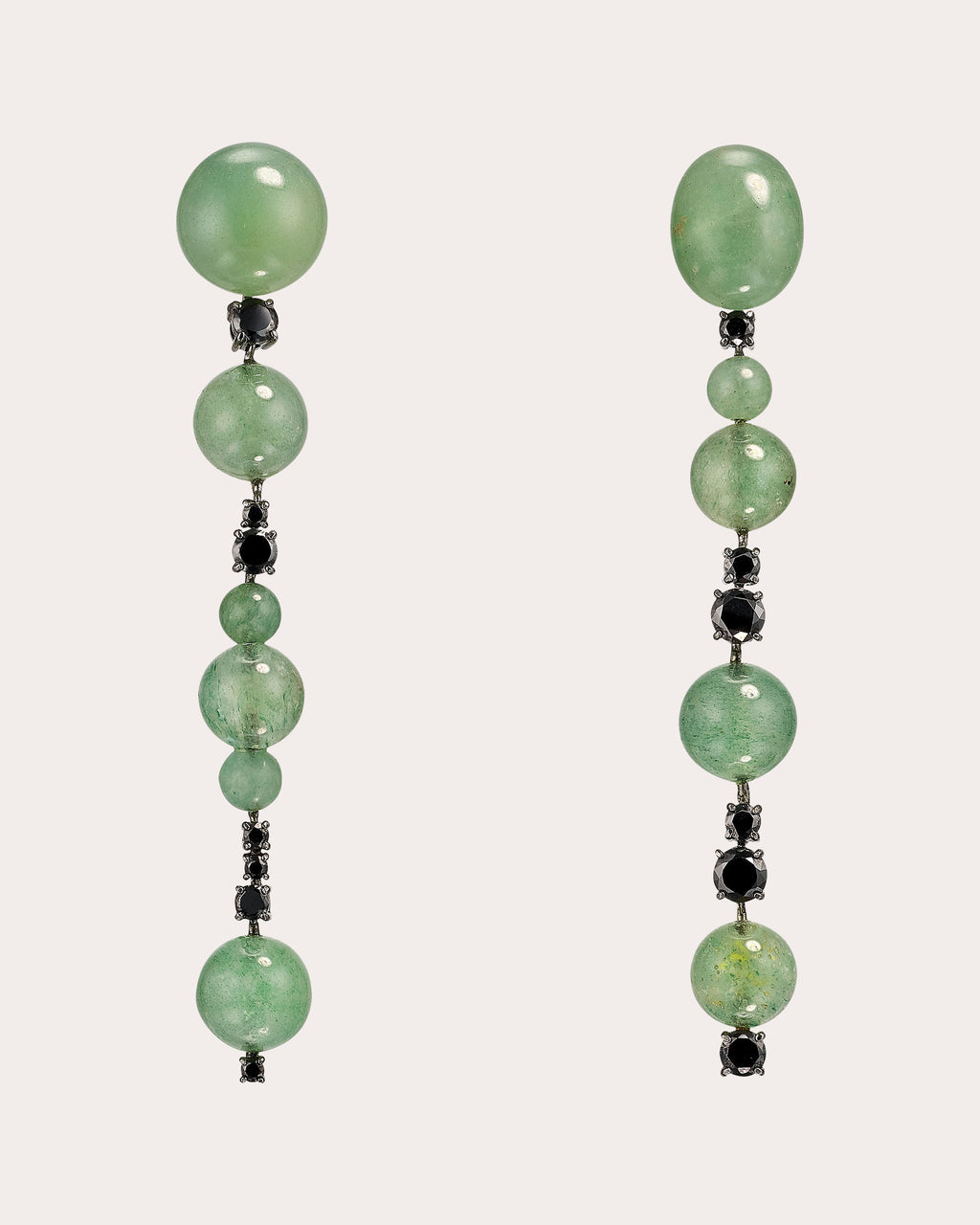 Jade & Black Onyx Matrix Love & Pain Drop Earrings