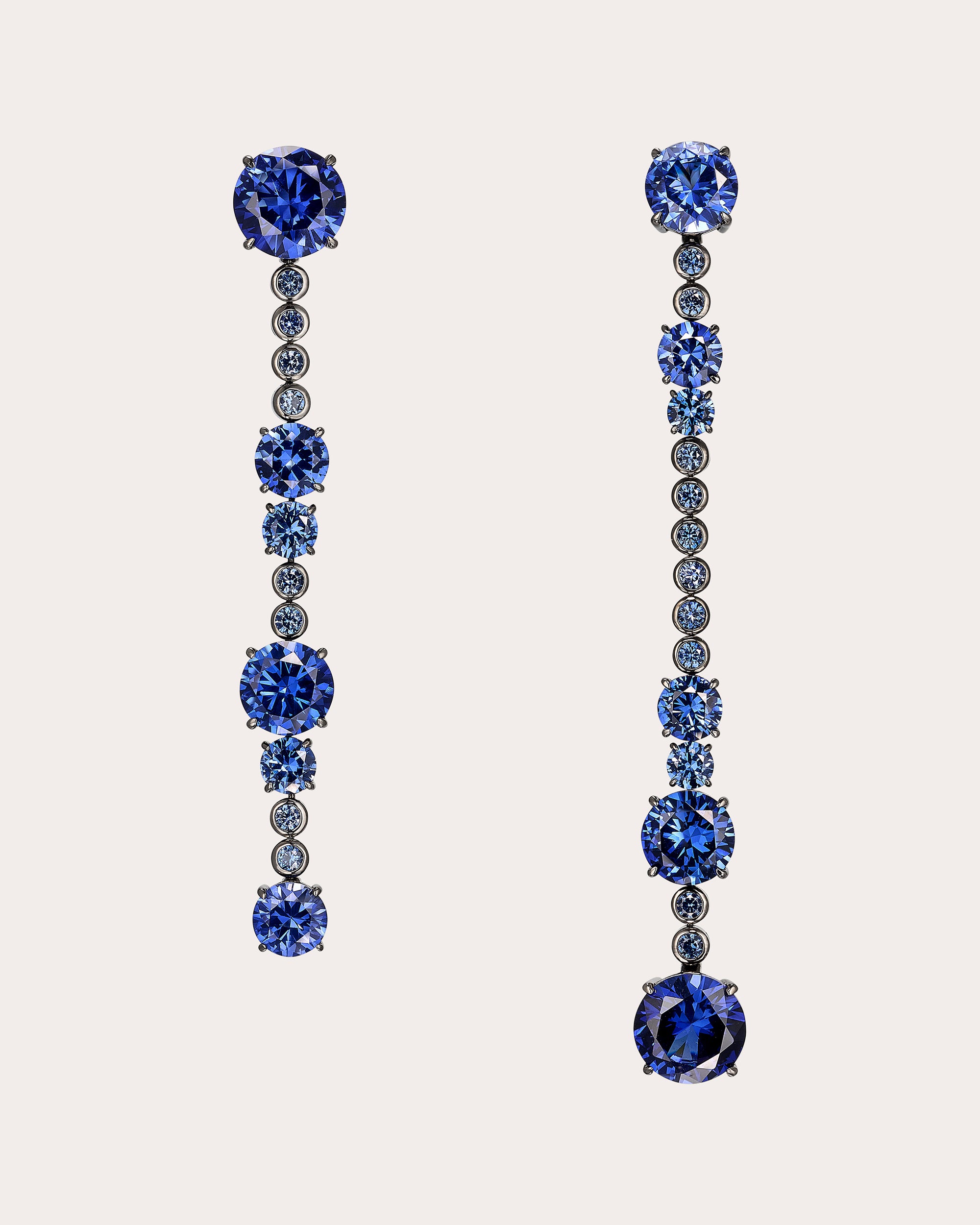 Kashmir Sapphire Love & Pain Drop Earrings
