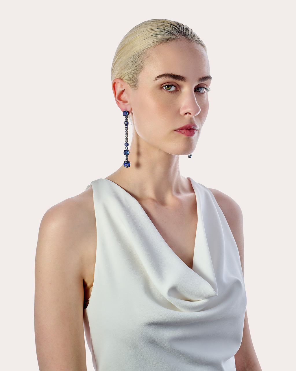 Kashmir Sapphire Love & Pain Drop Earrings