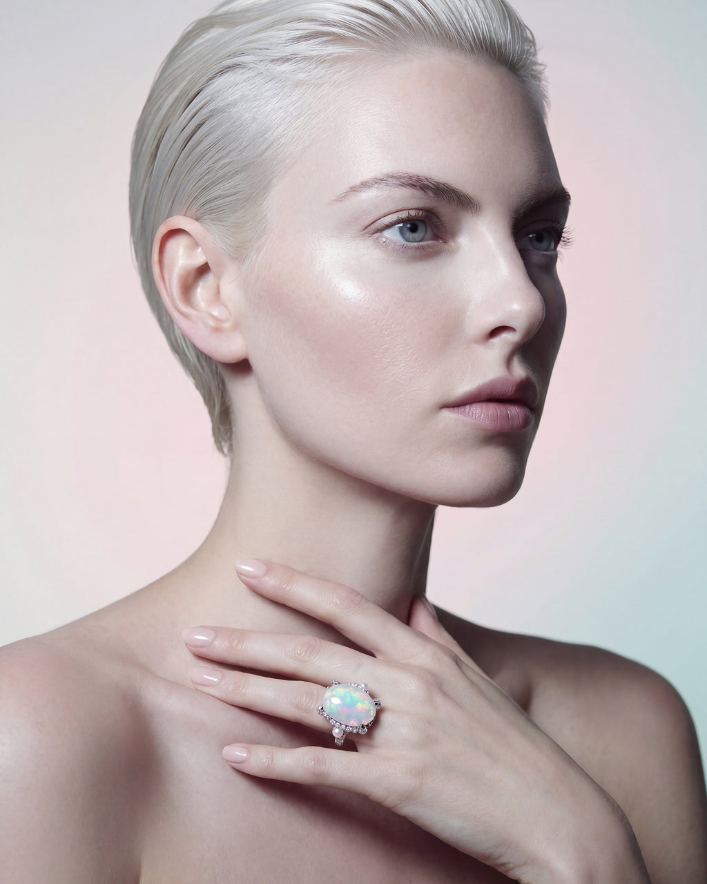 Blue Opal & Freshwater Pearl Mermaid Ring