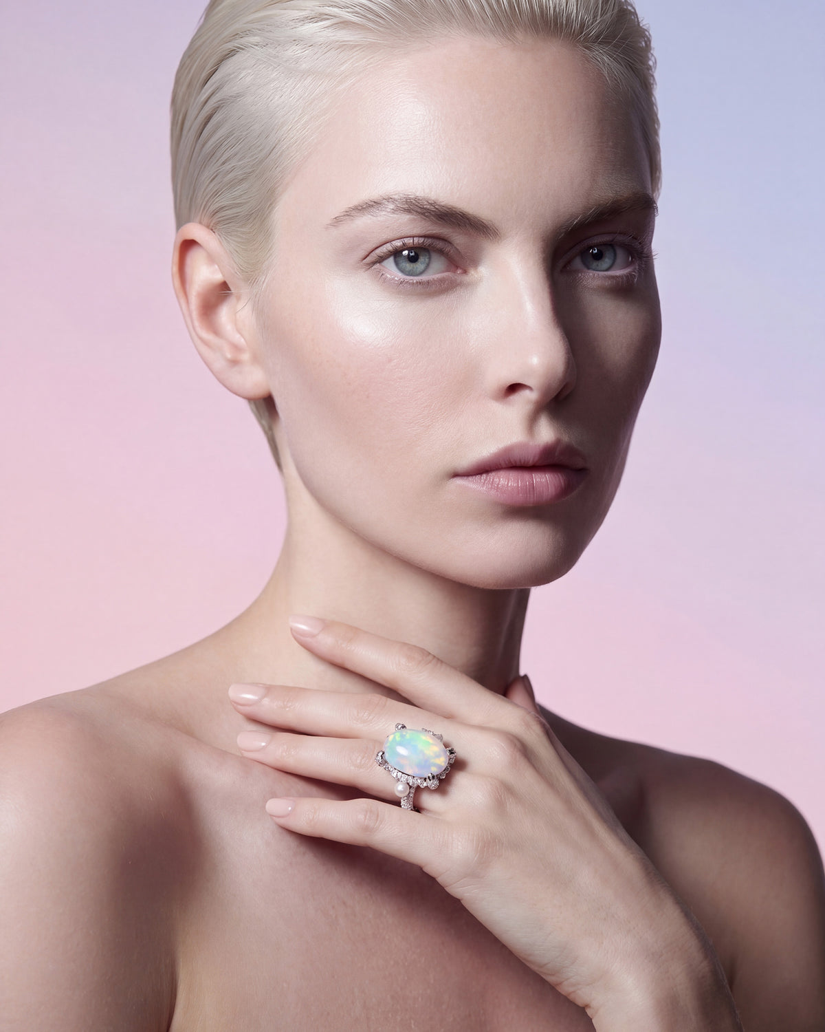 Blue Opal & Freshwater Pearl Mermaid Ring
