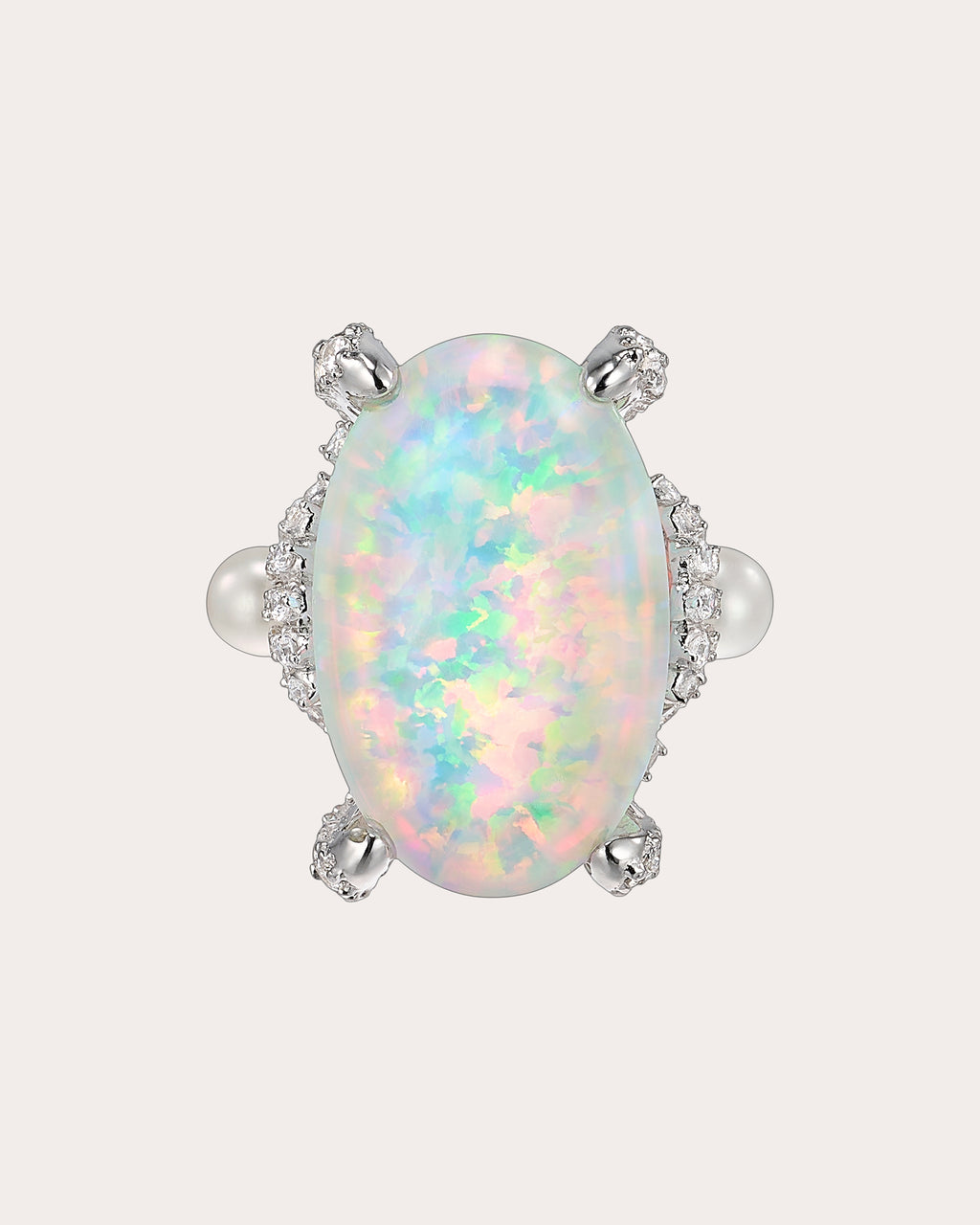 Blue Opal & Freshwater Pearl Mermaid Ring