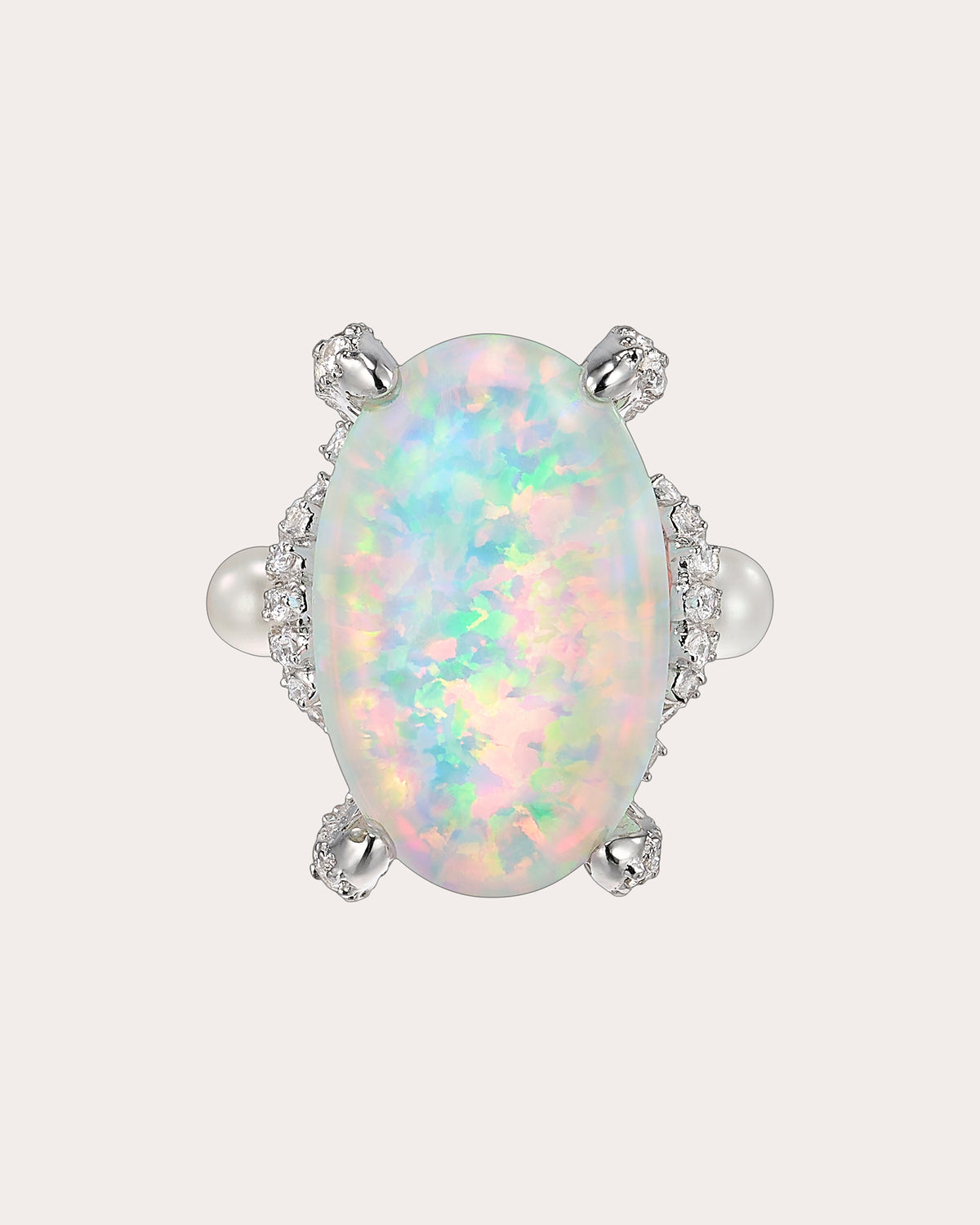 Blue Opal & Freshwater Pearl Mermaid Ring
