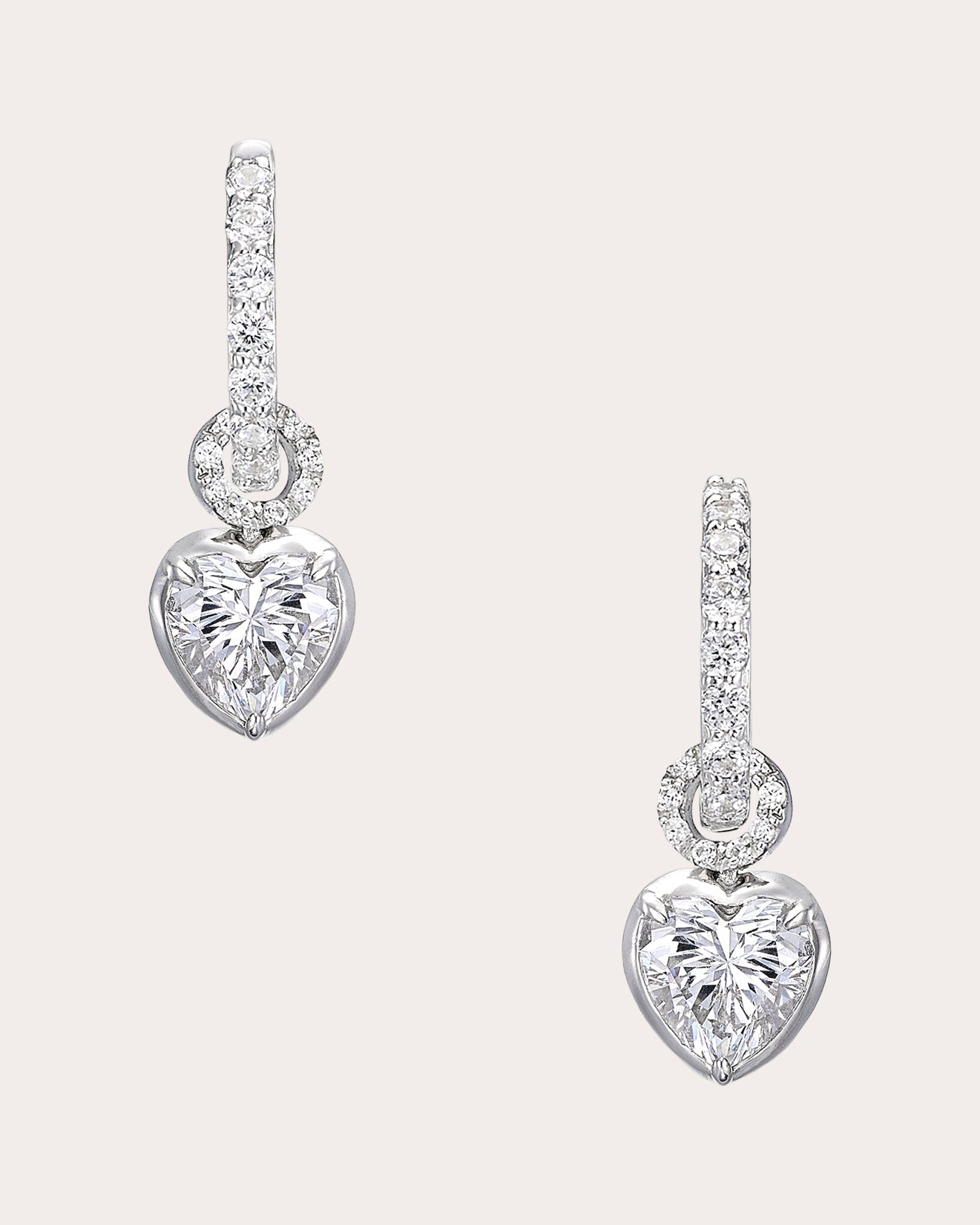Diamond Petite Heart Hoop Earrings