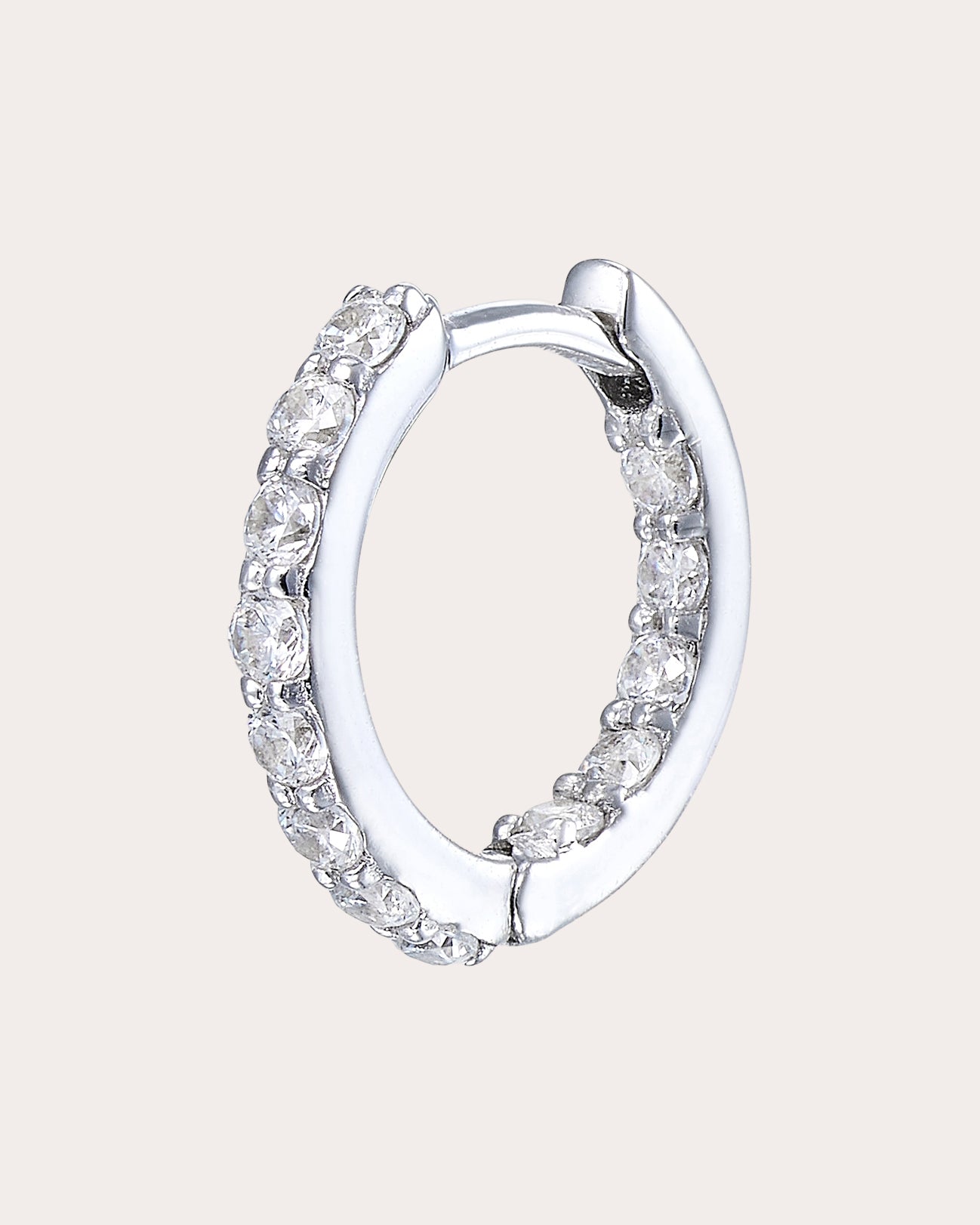 Diamond Petite Heart Hoop Earrings