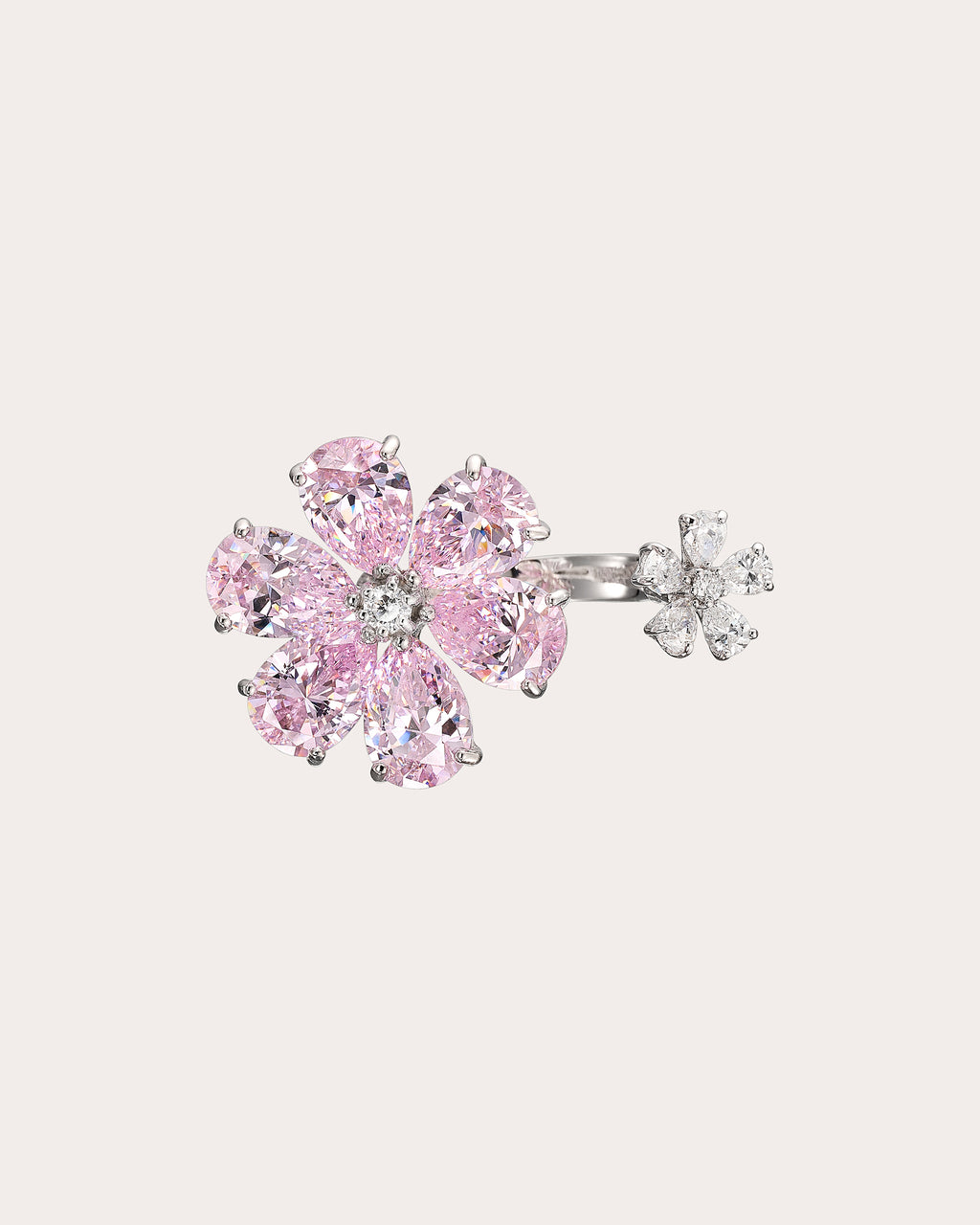Diamond Rose Marguerite Daisy Ring