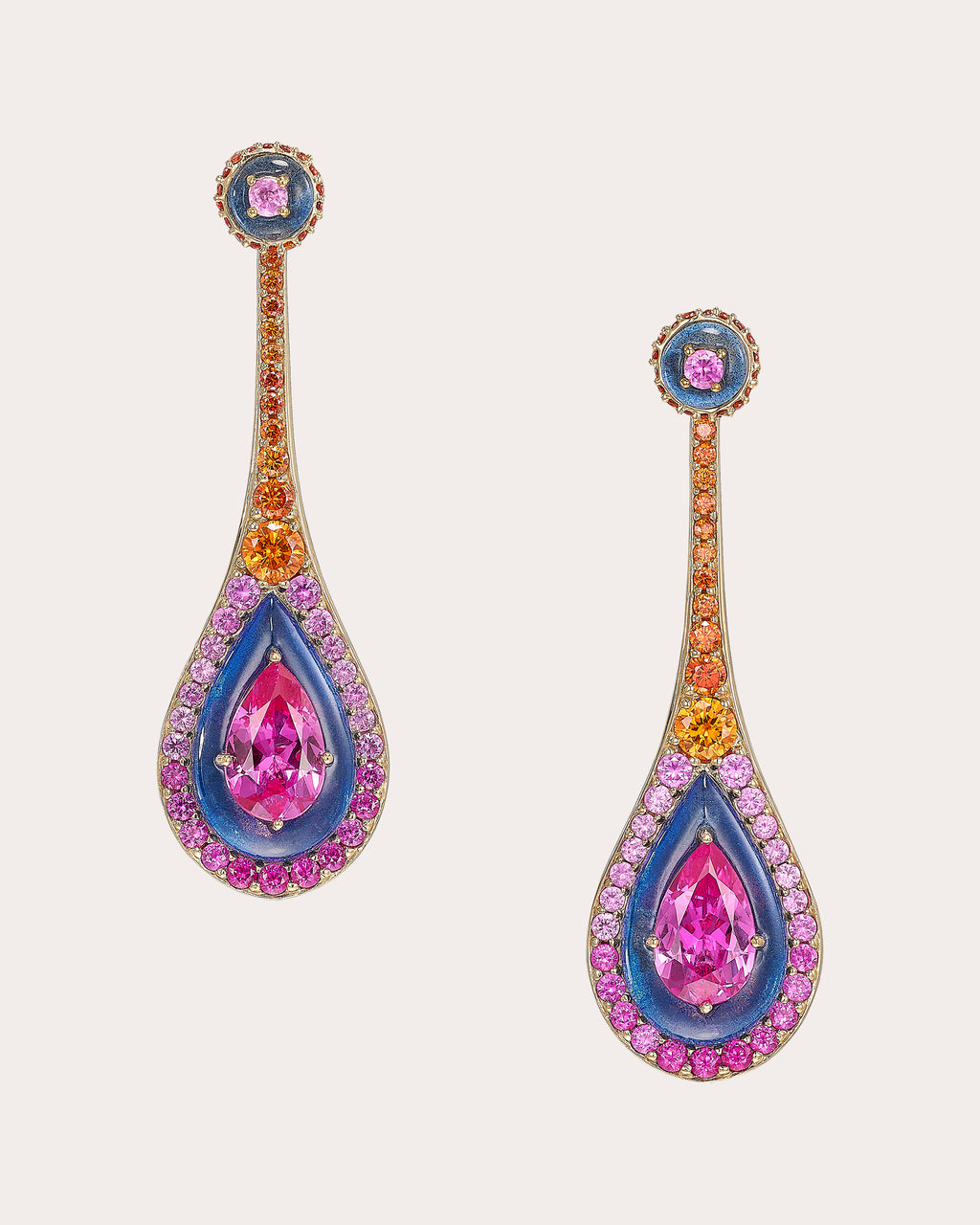 Sapphire & Spirulina Fruit Gem™ Sunset Elixir Drop Earrings