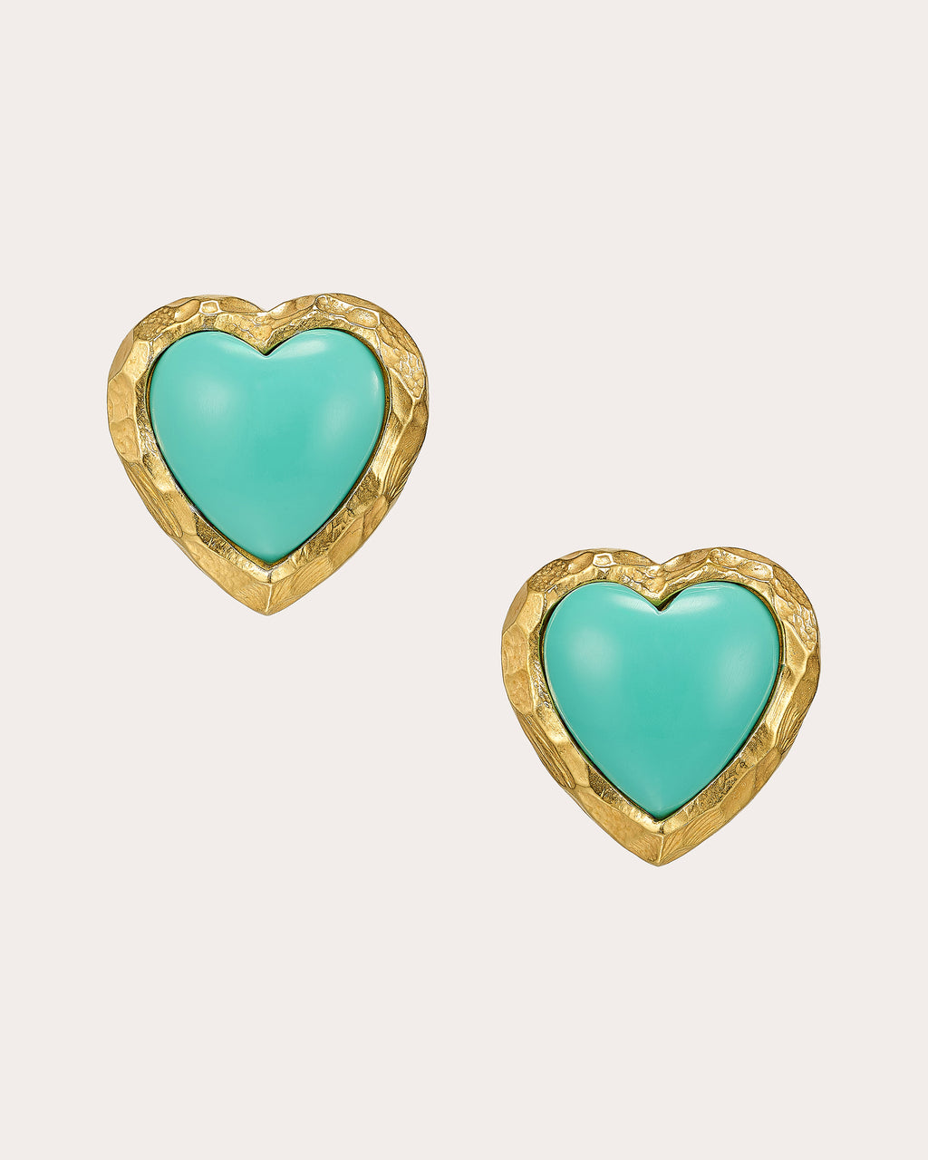 Turquoise Heart Stud Earrings