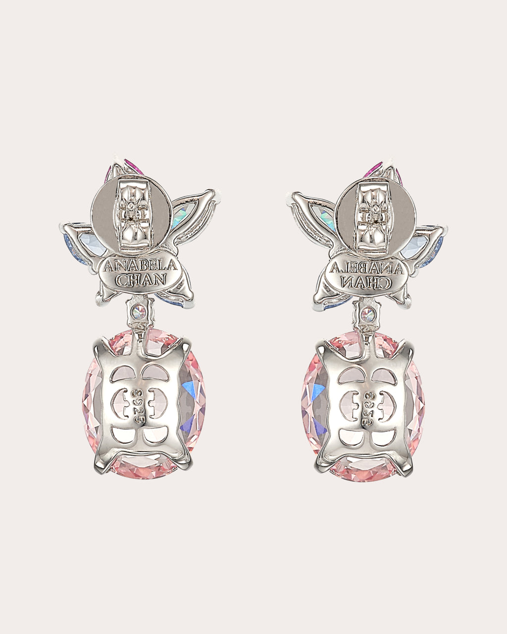 Diamond & Pink Sapphire Lily Drop Earrings