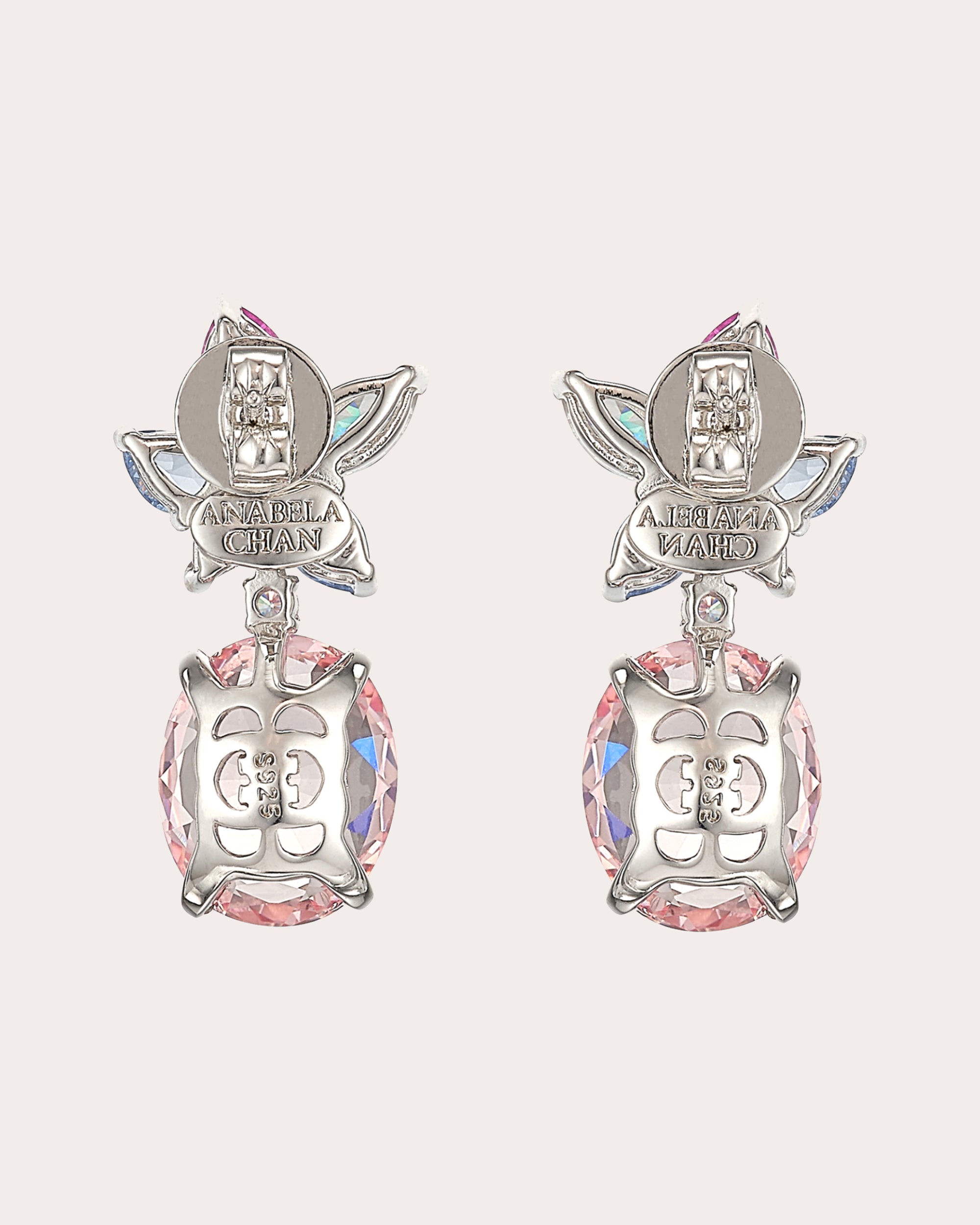 Diamond & Pink Sapphire Lily Drop Earrings
