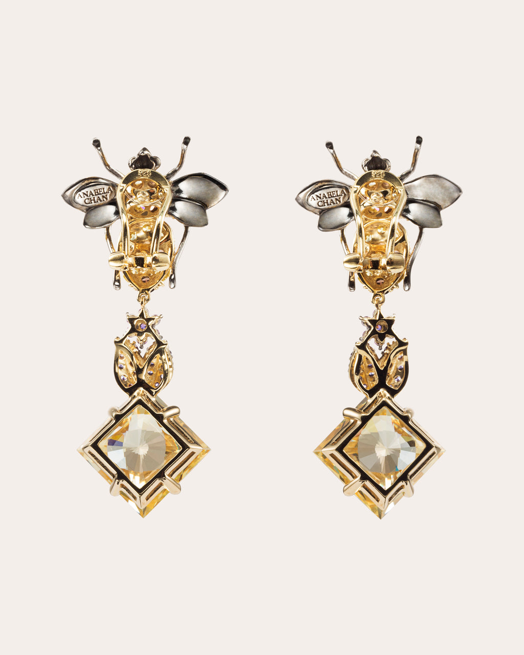 Citrine & Amethyst Bumble Drop Earrings