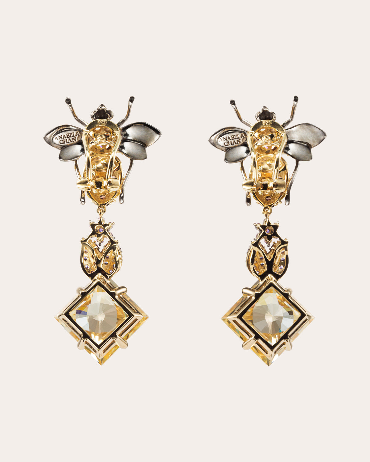 Citrine & Amethyst Bumble Drop Earrings