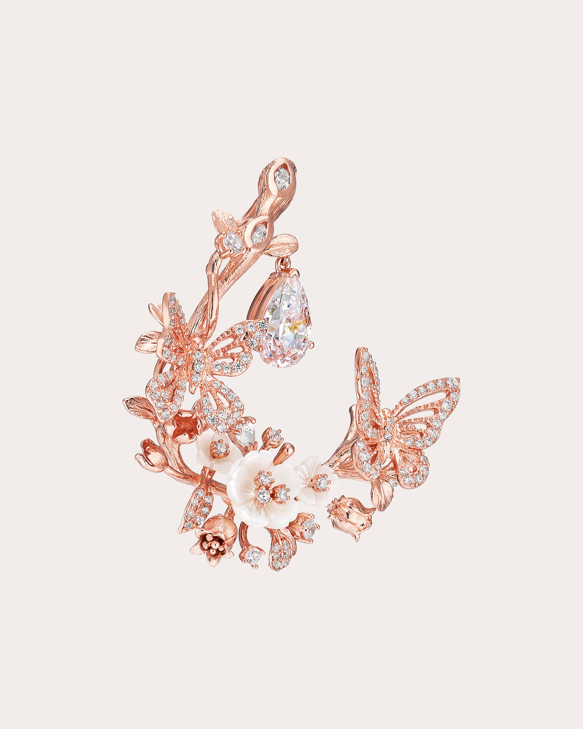 Diamond Butterfly Garland Earrings