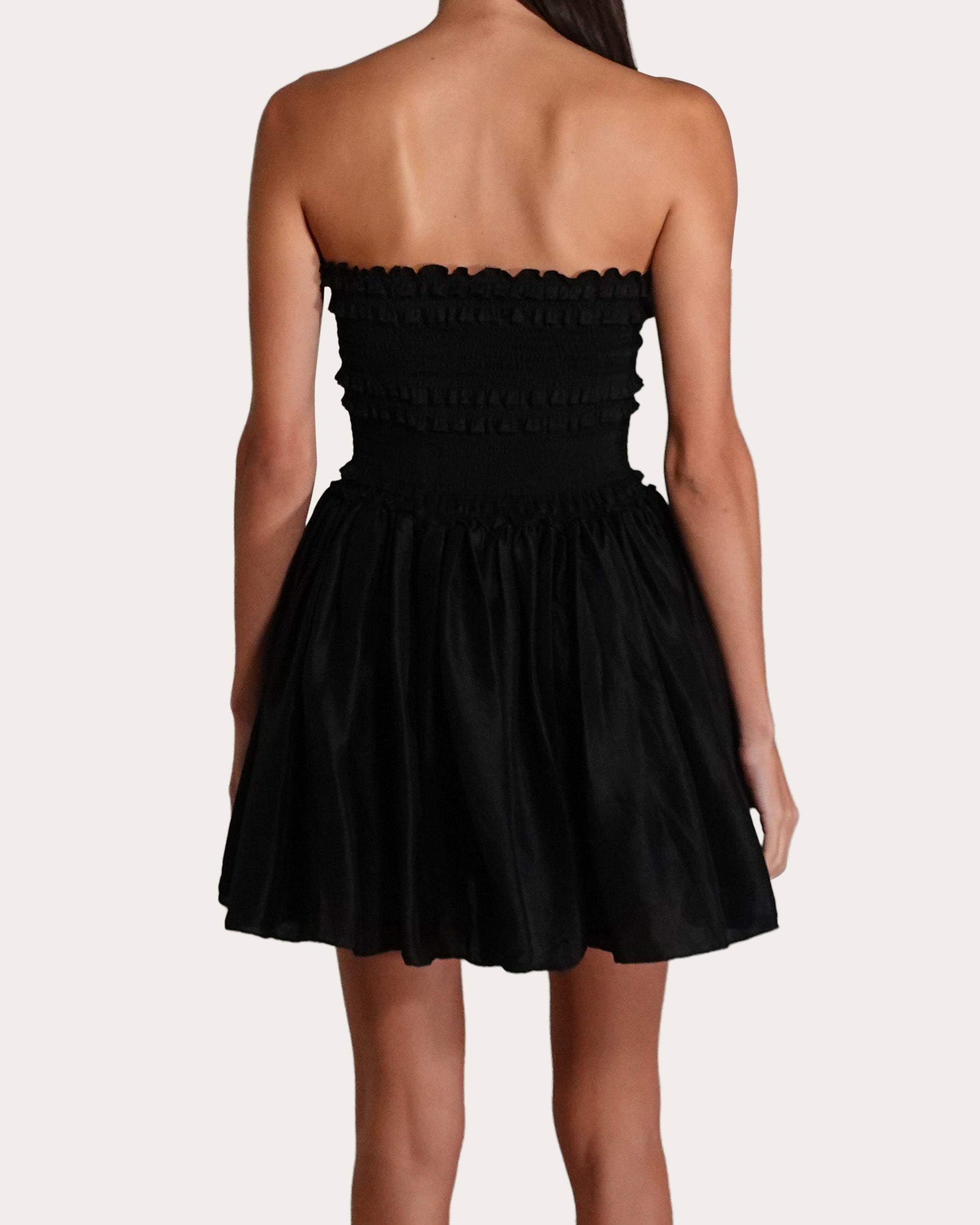 Anya Smocked Silk Mini Dress